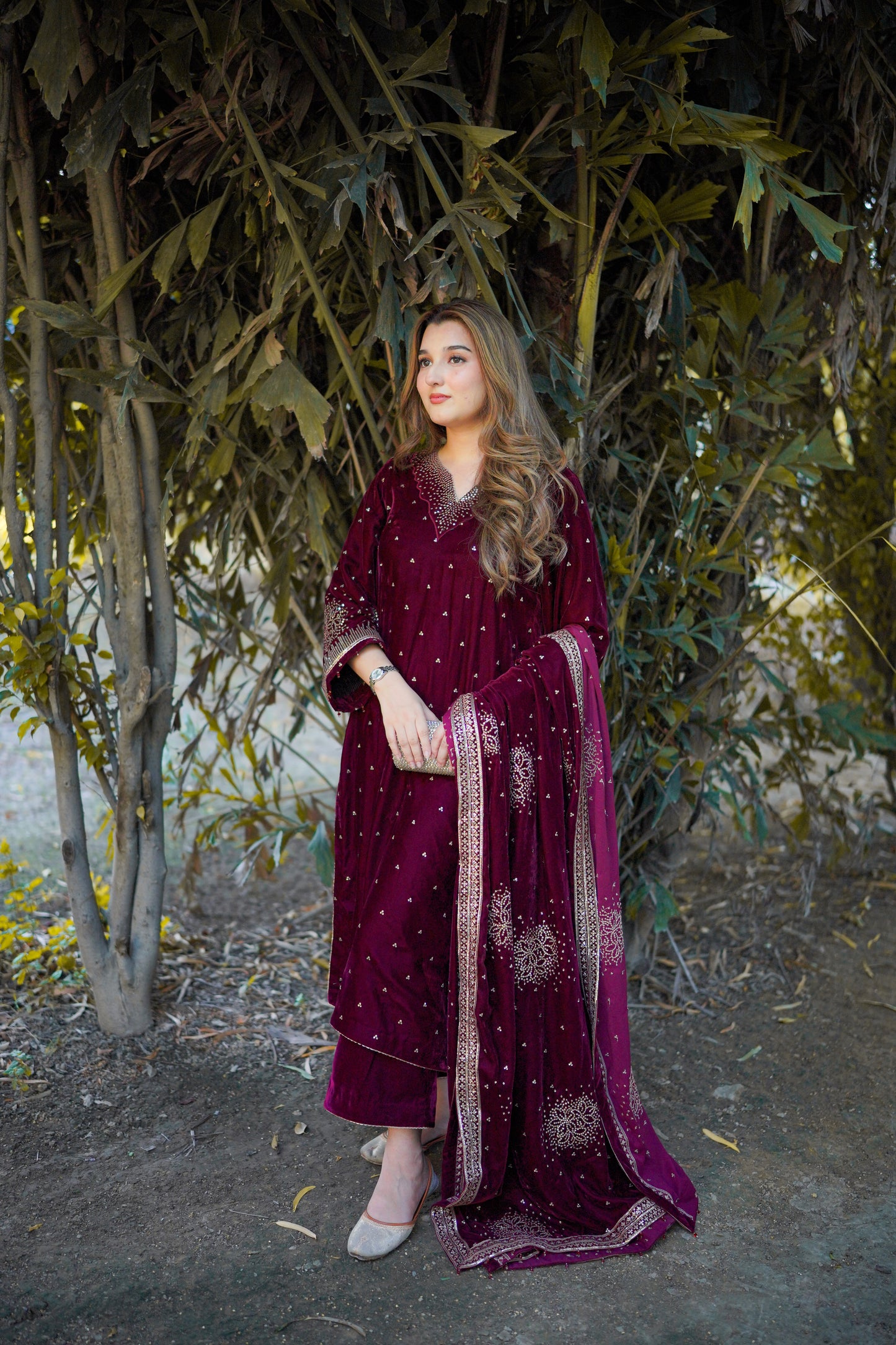 Rs 19500 Aneelas Stitched Velvet Emb 3pc [VT-05] [Dispatch Time 2 Months]