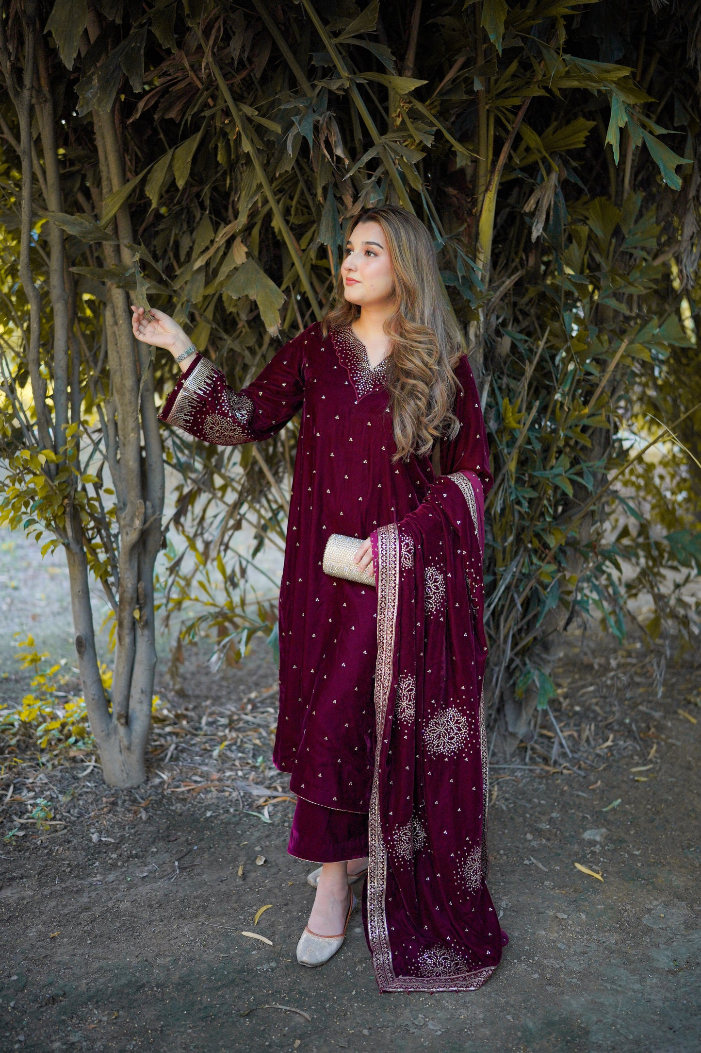 Rs 19500 Aneelas Stitched Velvet Emb 3pc [VT-05] [Dispatch Time 2 Months]