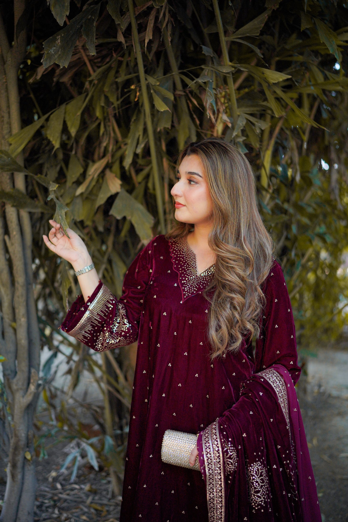 Rs 19500 Aneelas Stitched Velvet Emb 3pc [VT-05] [Dispatch Time 2 Months]