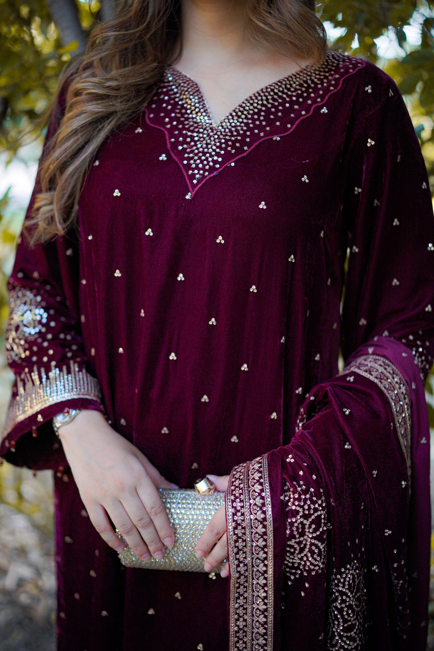 Rs 19500 Aneelas Stitched Velvet Emb 3pc [VT-05] [Dispatch Time 2 Months]