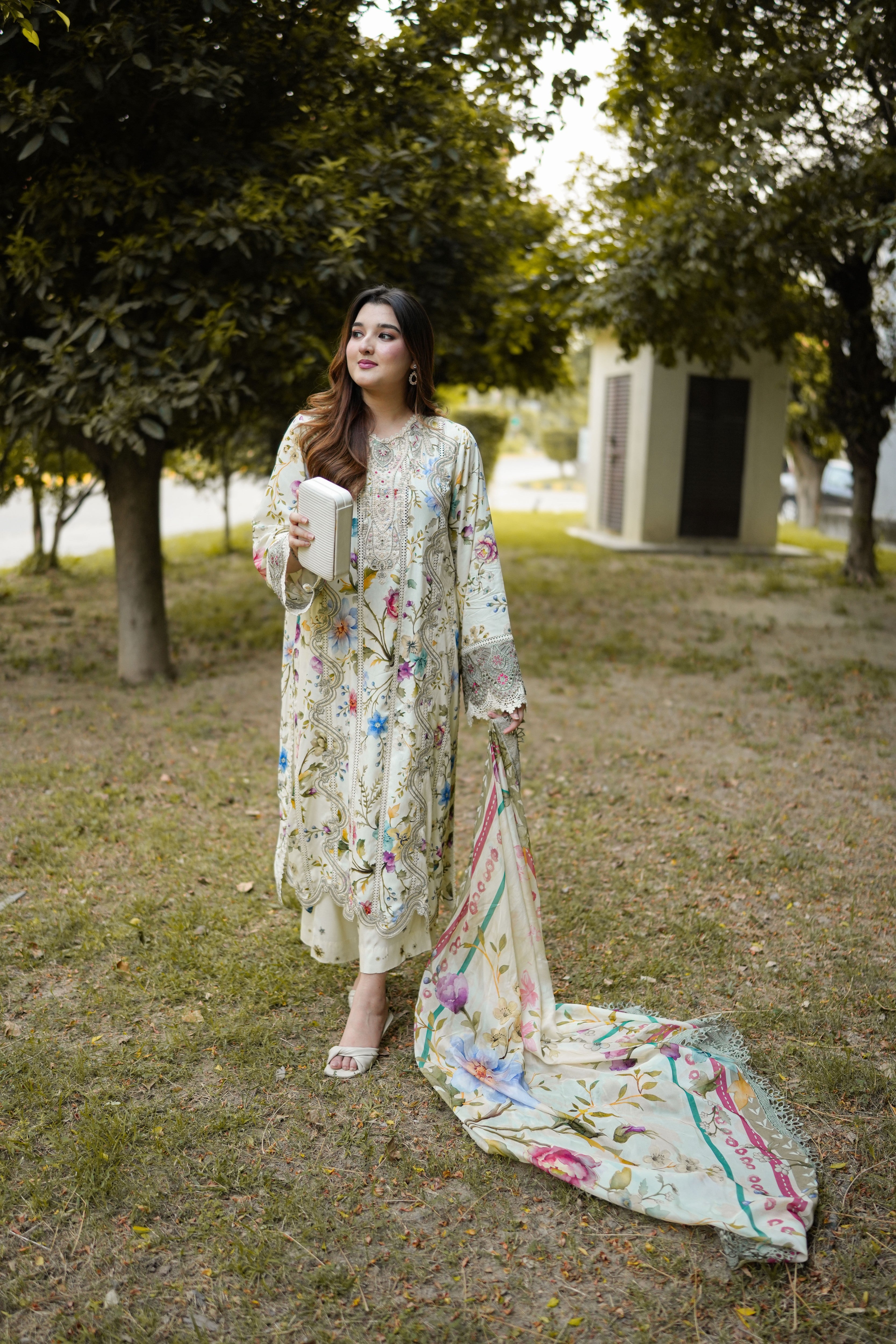 Aneelas Viscose Print Emb 3p Viscose Duppata [VC-26-25-A] [Dispatch Time 2 Months]