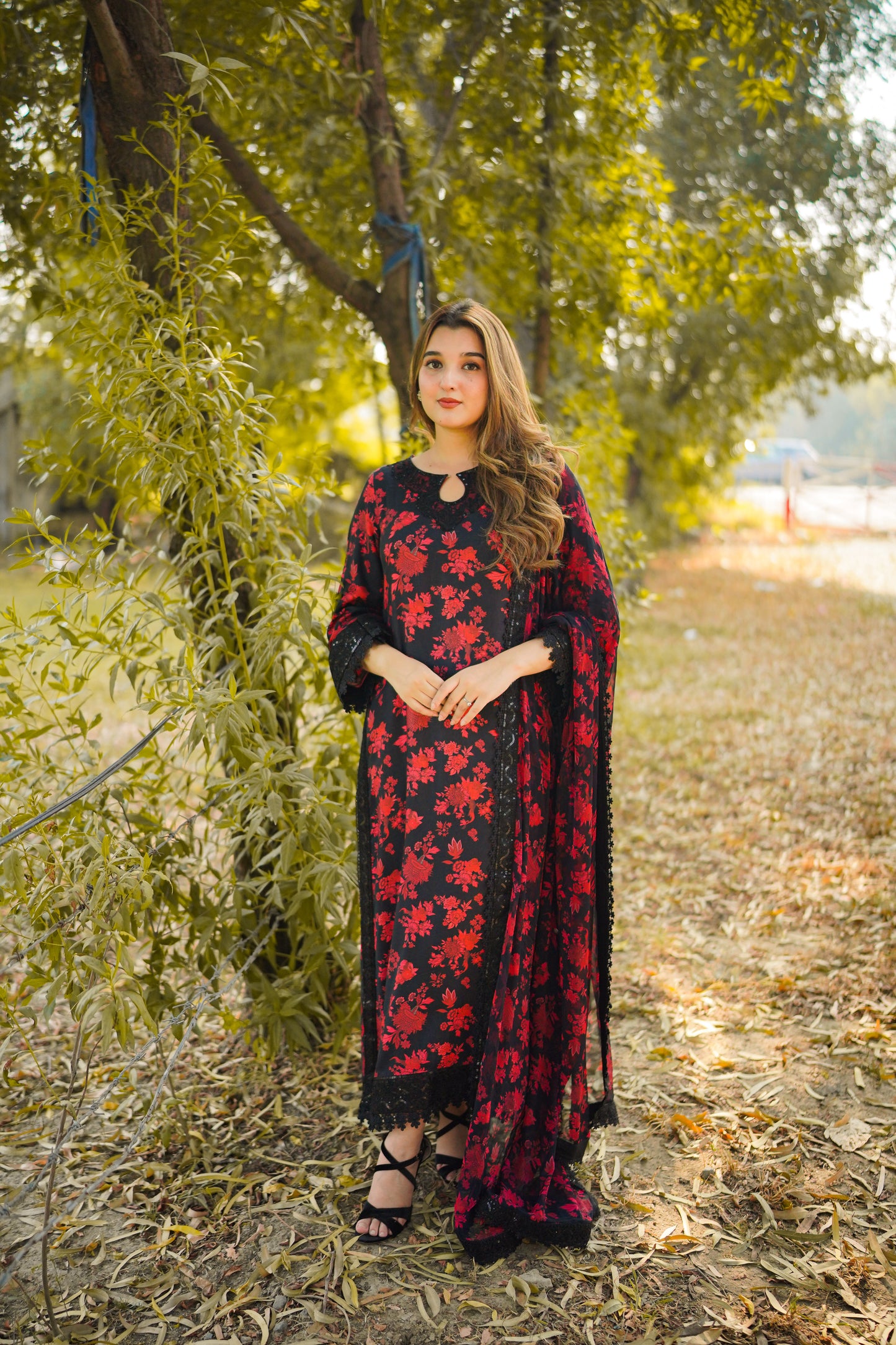 Rs 10500 Aneelas Stitched Print Khadar Emb Shirt Trouser Chiffon Duppata 3pc [WPR-21] [Dispatch Time 2 Months]