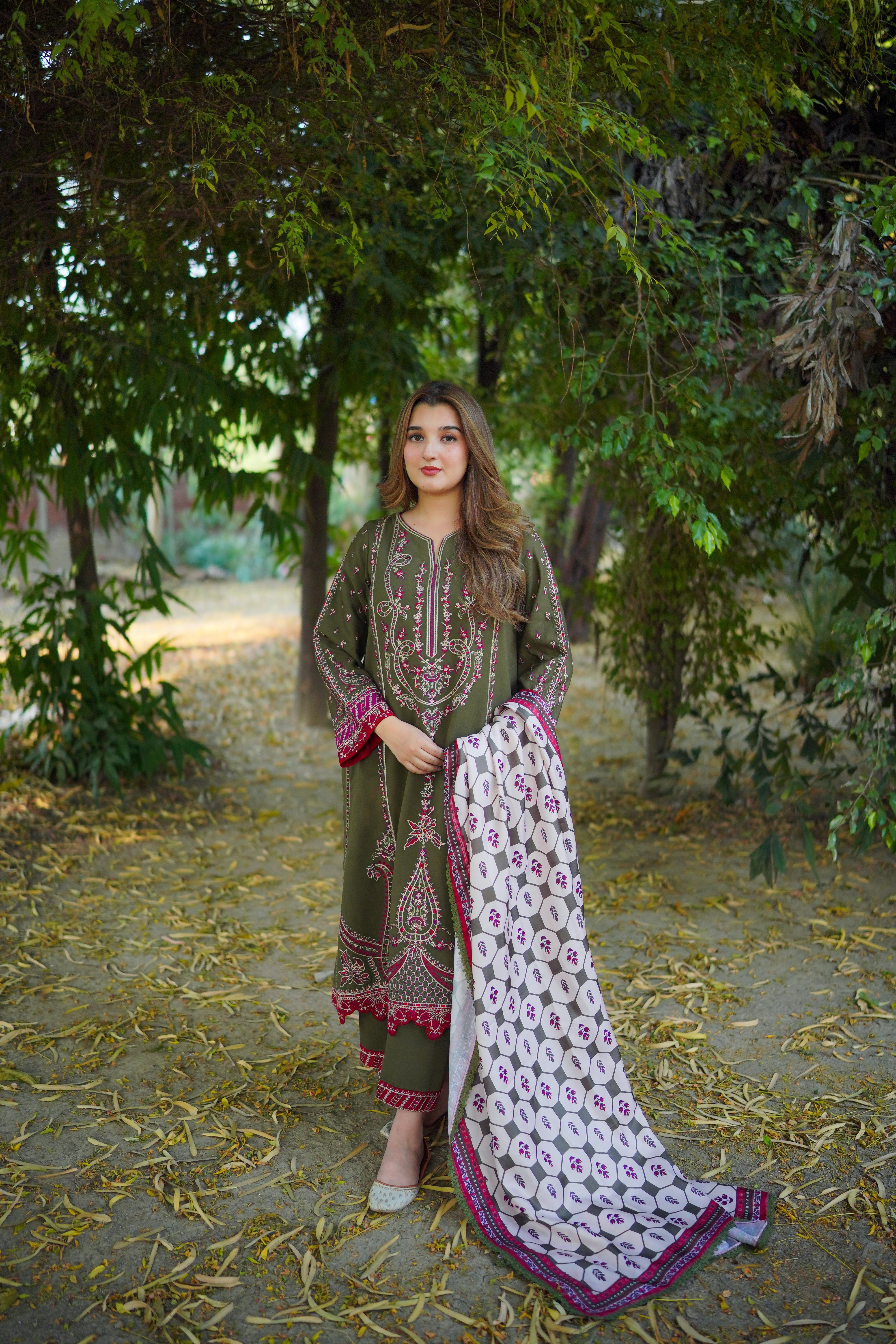 Rs 12500 Aneelas Stitched Karandi Emb 3pc [KR-03] [Dispatch Time 2 Months]