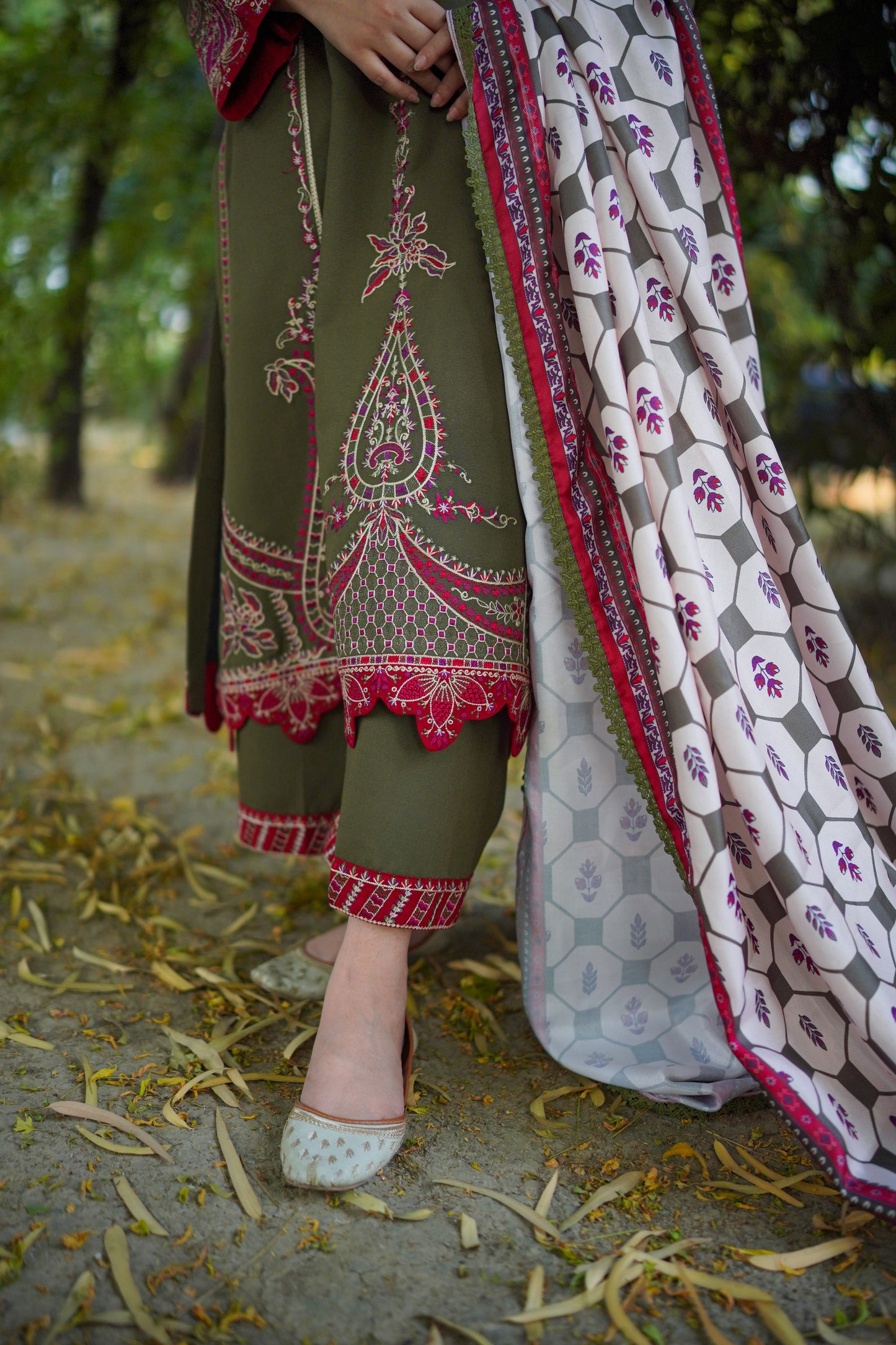 Rs 12500 Aneelas Stitched Karandi Emb 3pc [KR-03] [Dispatch Time 2 Months]