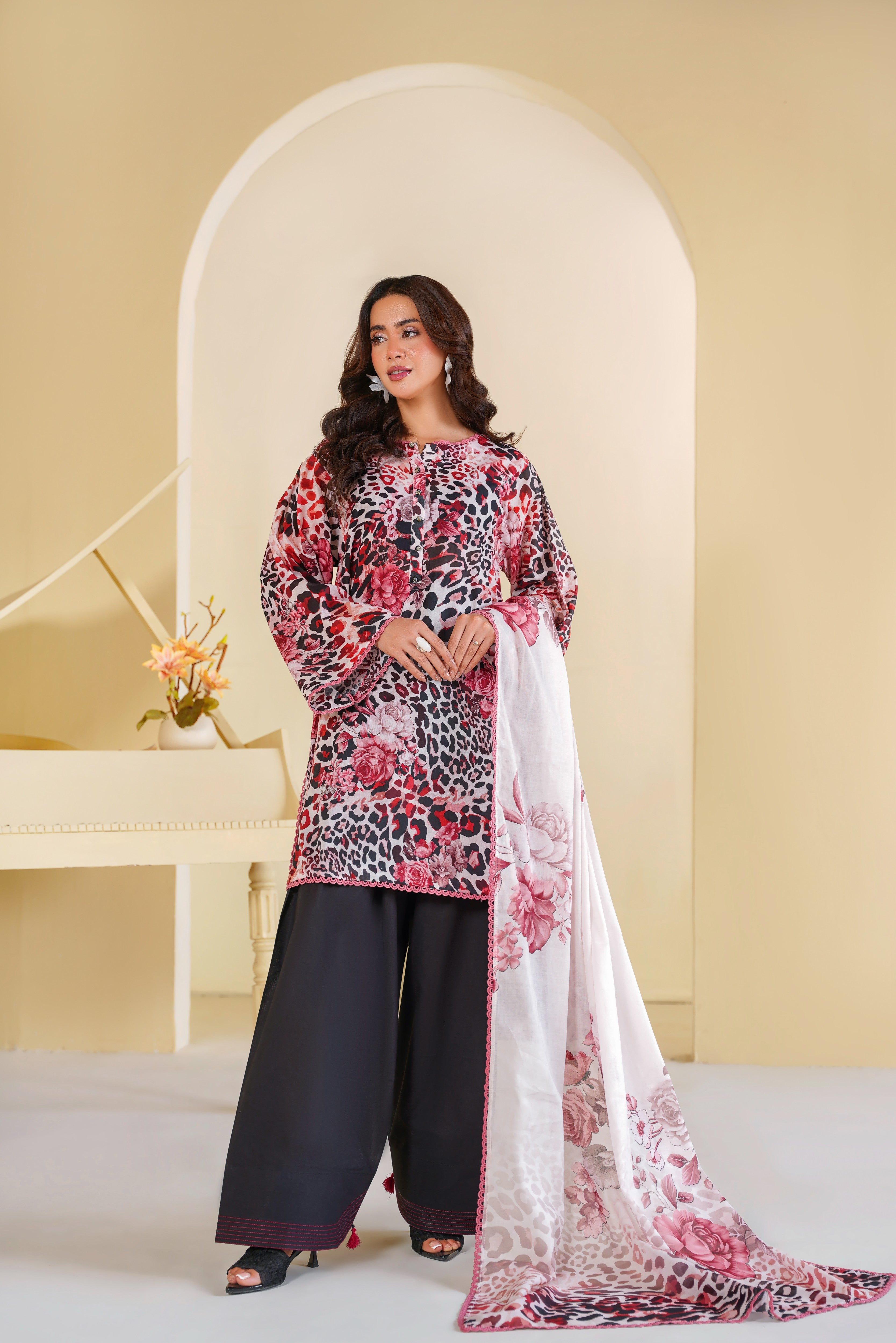 Rs 7000 Aneelas Stitched Printed Lawn 3pc With Lawn Duppata [SPR-26-68-B] [Dispatch Time 2 Months]