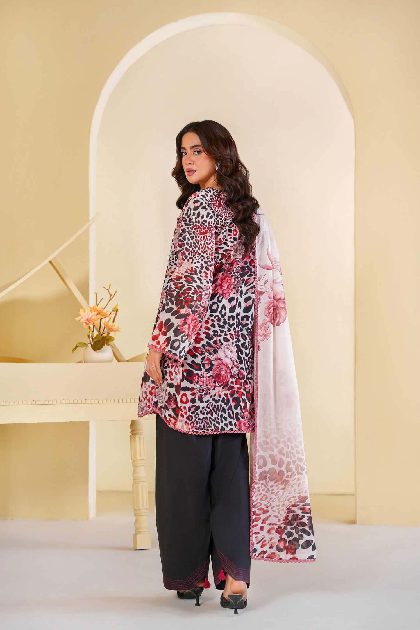 Rs 7800 Aneelas Stitched Printed Lawn 3pc With Chiffon Duppata [SPR-26-68-A] [Dispatch Time 2 Months]