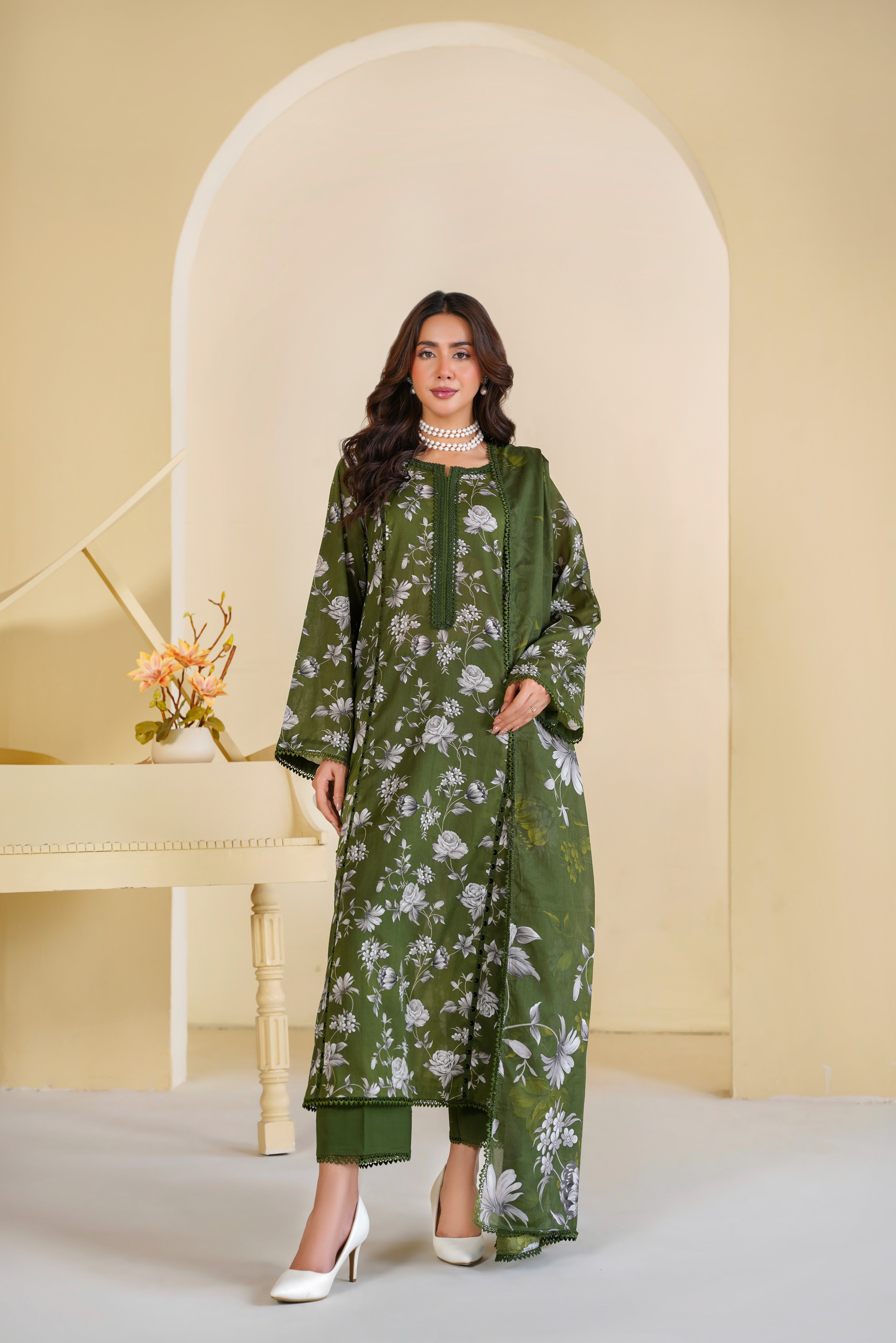Rs 7000 Aneelas Stitched Lawn Print Only 3pc Lawn Duppata [SPR-26-70-A] [Dispatch Time 2 Months]