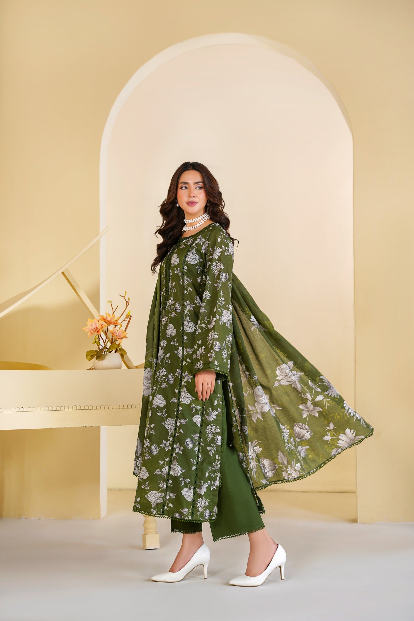 Rs 7000 Aneelas Stitched Lawn Print Only 3pc Lawn Duppata [SPR-26-70-A] [Dispatch Time 2 Months]
