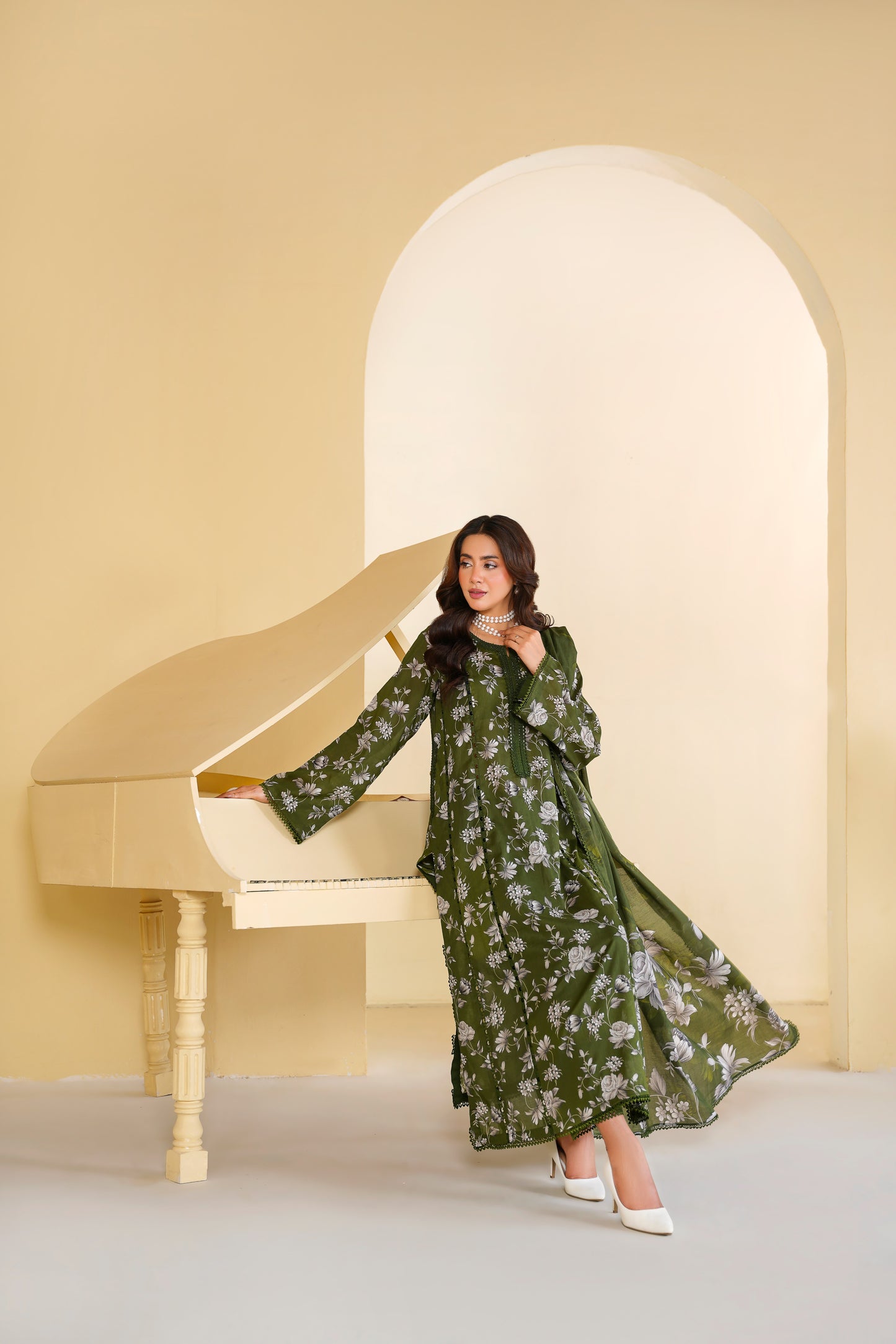 Rs 7000 Aneelas Stitched Lawn Print Only 3pc Lawn Duppata [SPR-26-70-A] [Dispatch Time 2 Months]