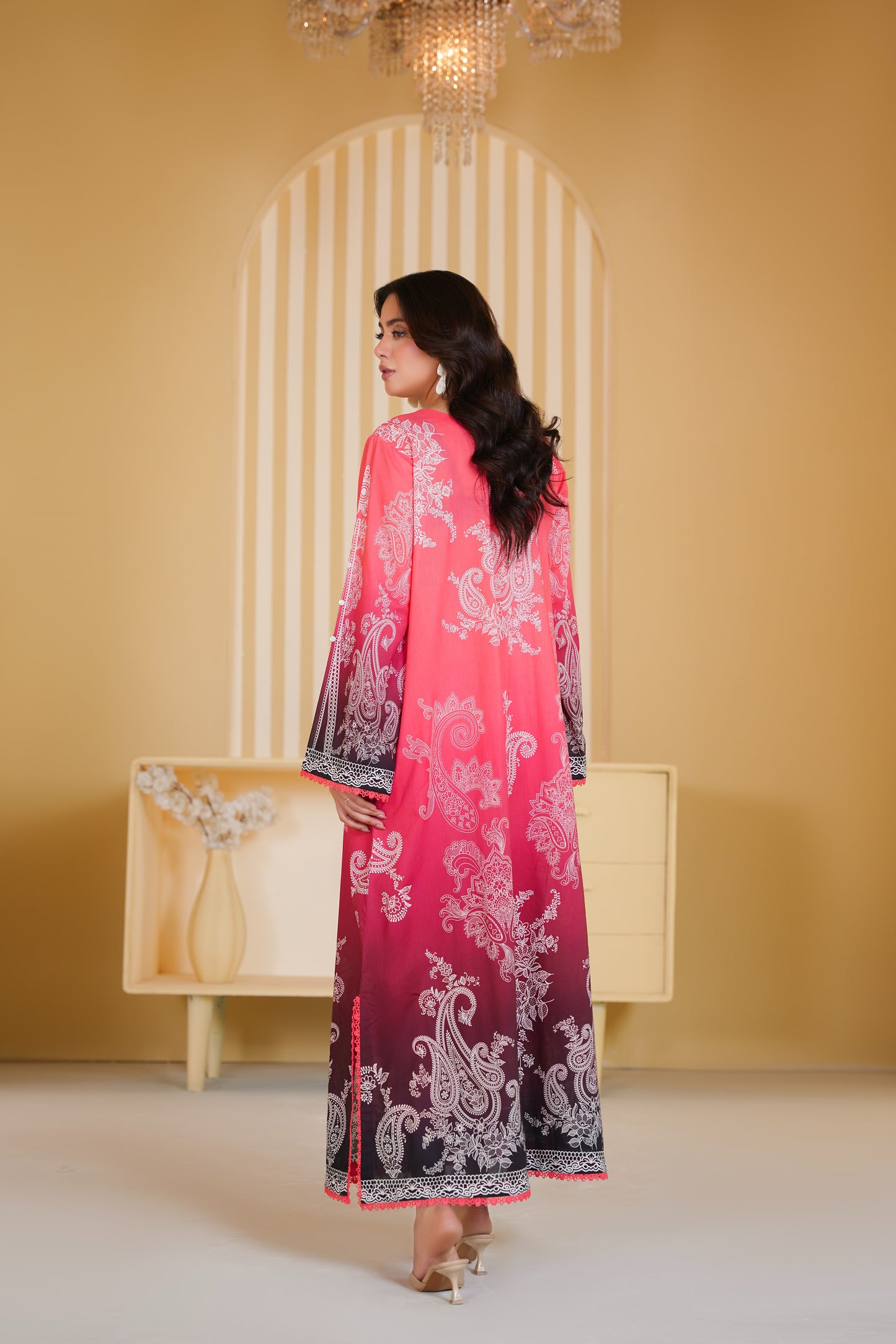 Rs 5500 Aneelas Stitched Print Kaftan 2pc [SPR-26-88] [Dispatch Time 2 Months]