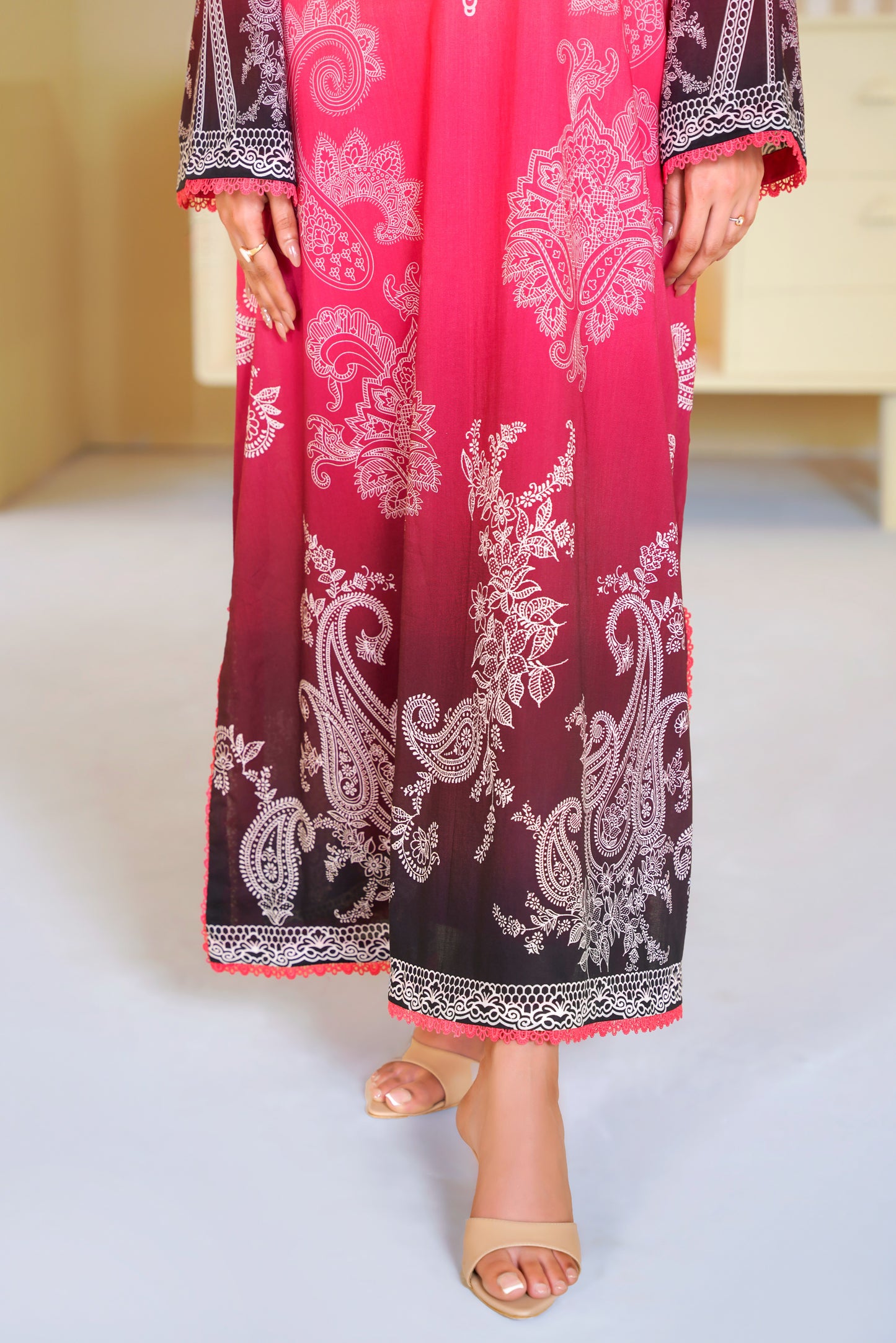 Rs 5500 Aneelas Stitched Print Kaftan 2pc [SPR-26-88] [Dispatch Time 2 Months]