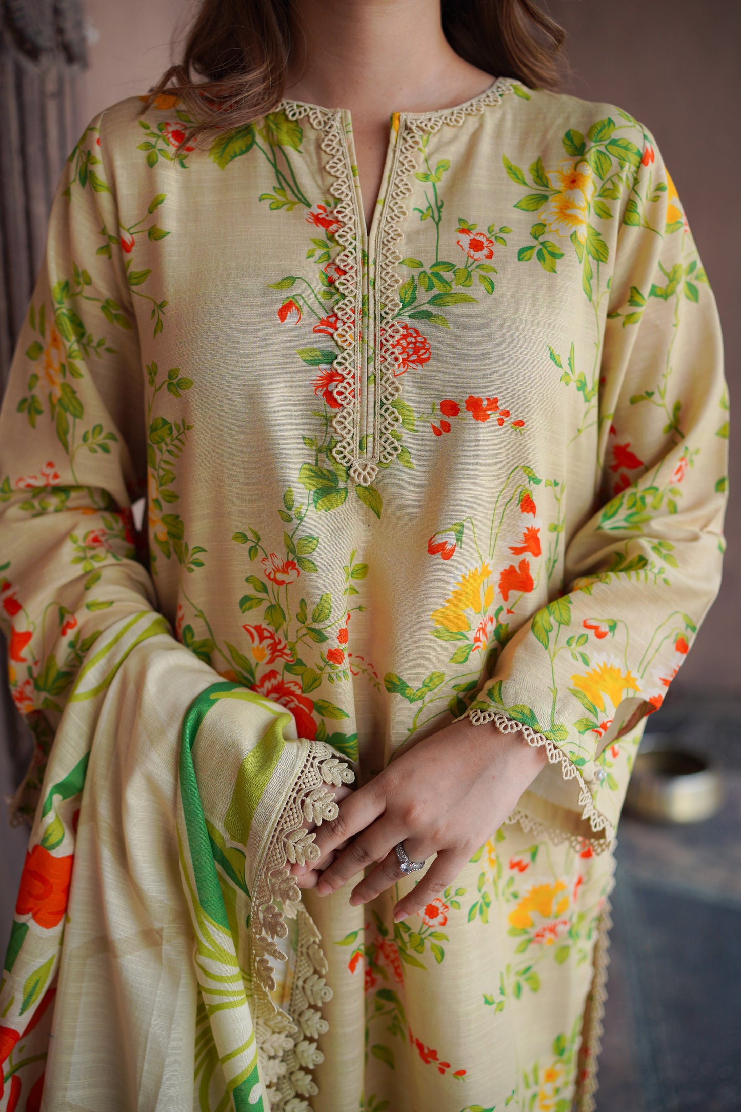 Rs 6500 Aneelas Stitched Khadar Printed 3pc [WPR-26] [Dispatch Time 2 Months]