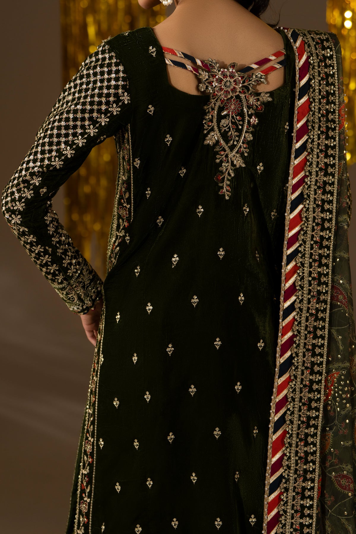 Aneelas Velvet Festive Emb 3pc Chiffon Duppata [VT-26-10] [Dispatch Time 2 Months]