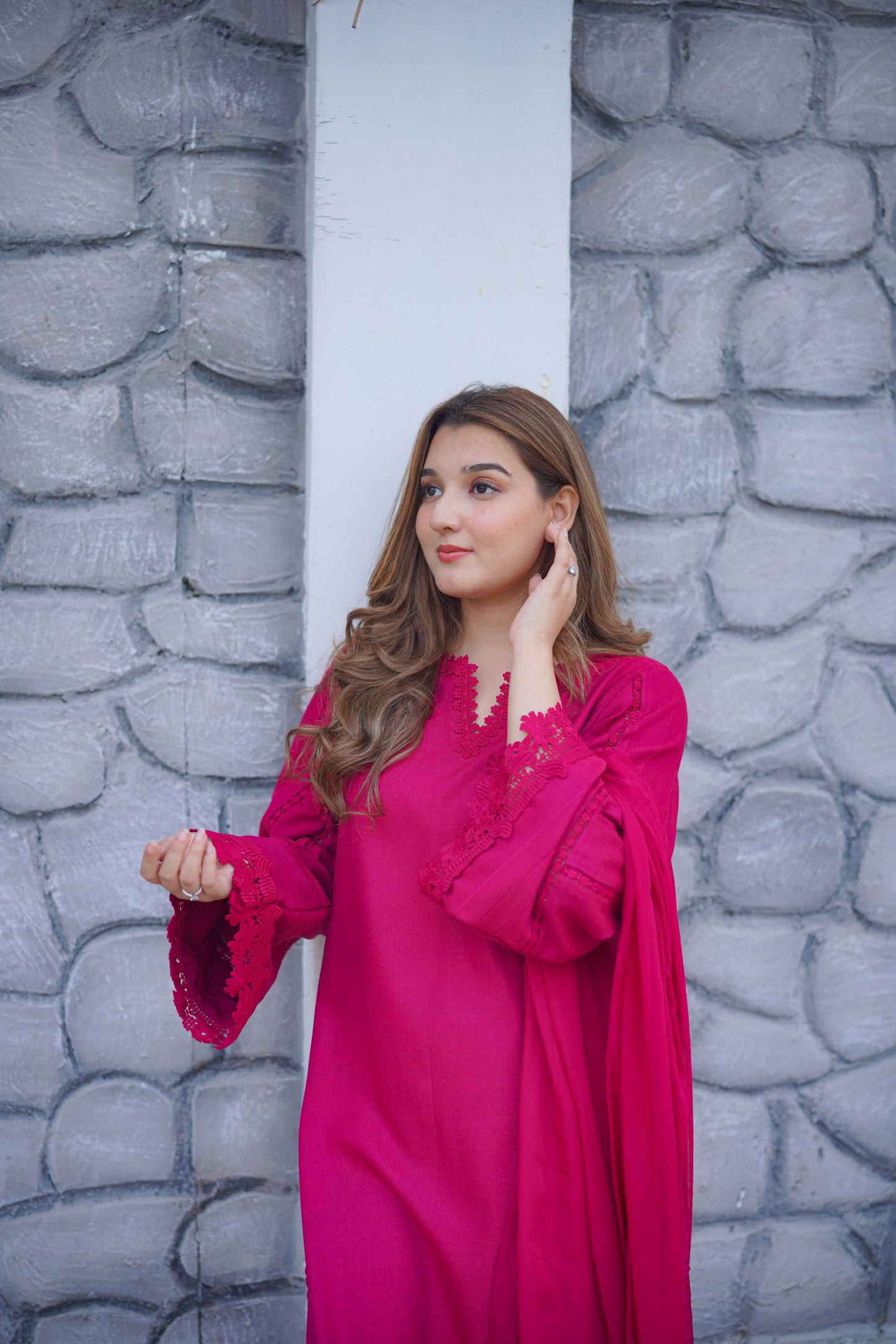 Rs 6200 Aneelas Stitched Karandi Shirt Trouser Only 2pc [Round Daman] [KR-04-A] [Dispatch Time 2 Months]