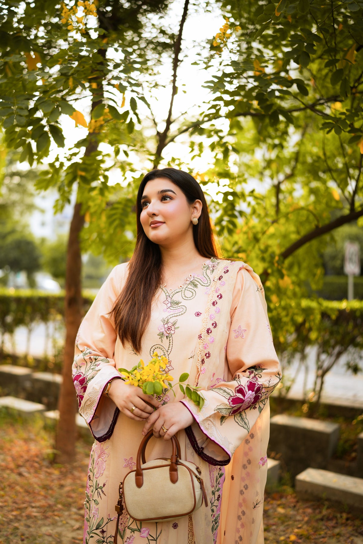 Aneelas Courtrai Emb 3pc Chiffon Duppata [WLUX-26-23] [Dispatch Time 2 Months]