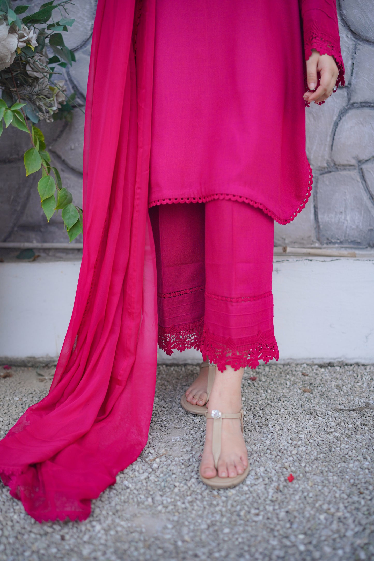 Rs 6000 Aneelas Stitched Karandi Shirt Trouser Only 2pc [Straight Daman Plain Trouser] [KR-04-B] [Dispatch Time 2 Months]