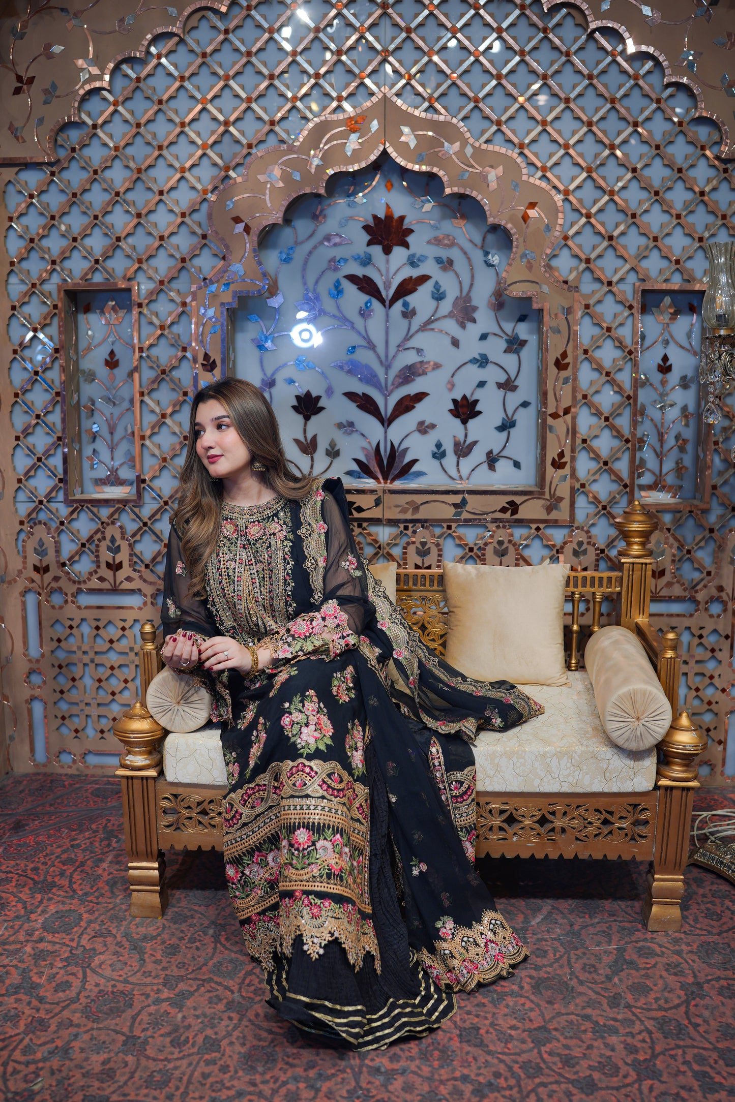 Rs 29500 Aneelas Stitched Emb Chiffon With Ada Work 3pc [FC-12] [Dispatch Time 2 Months]