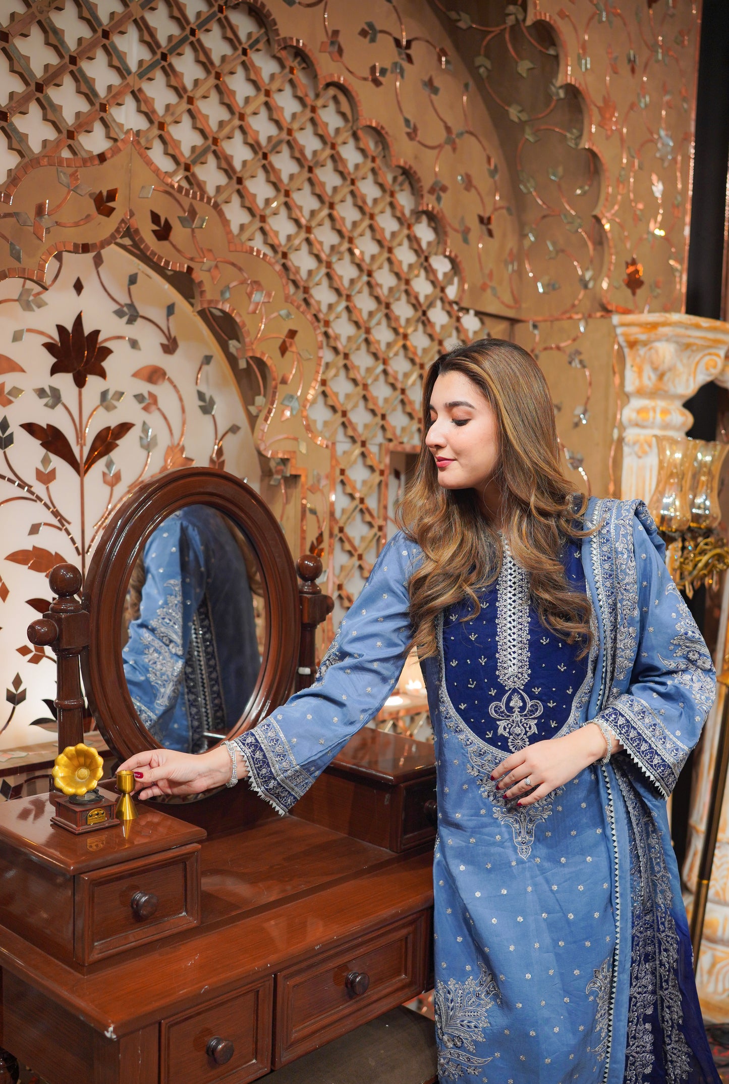 Rs 15500 Aneelas Stitched Silk Emb Chiffon Emb Duppata 3pc [RS-06] [Dispatch Time 2 Months]