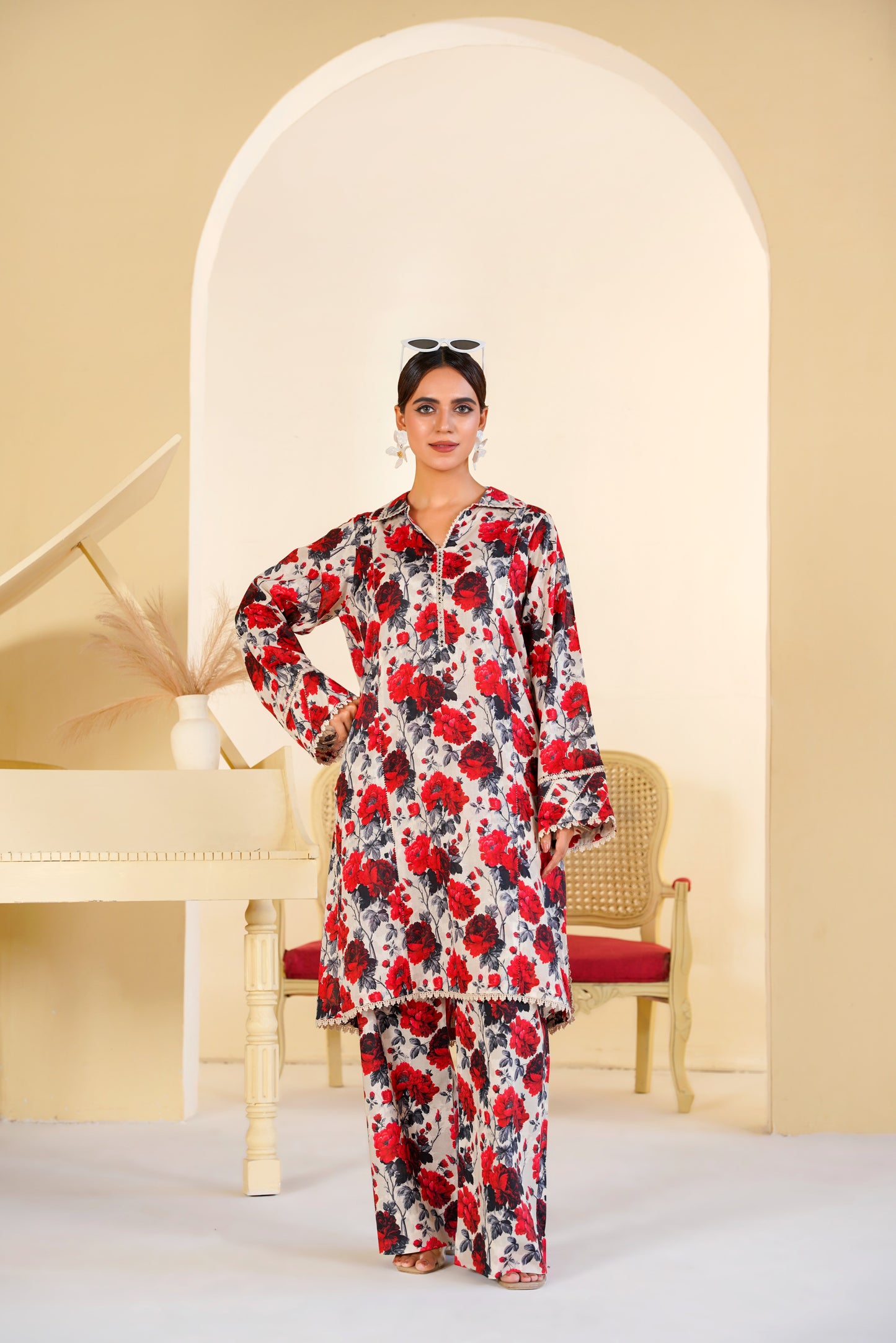 Rs 6000 Aneelas Stitched Lawn Printed 2pc Same Printed Trouser [SPR-26-56-A] [Dispatch Time 2 Months]