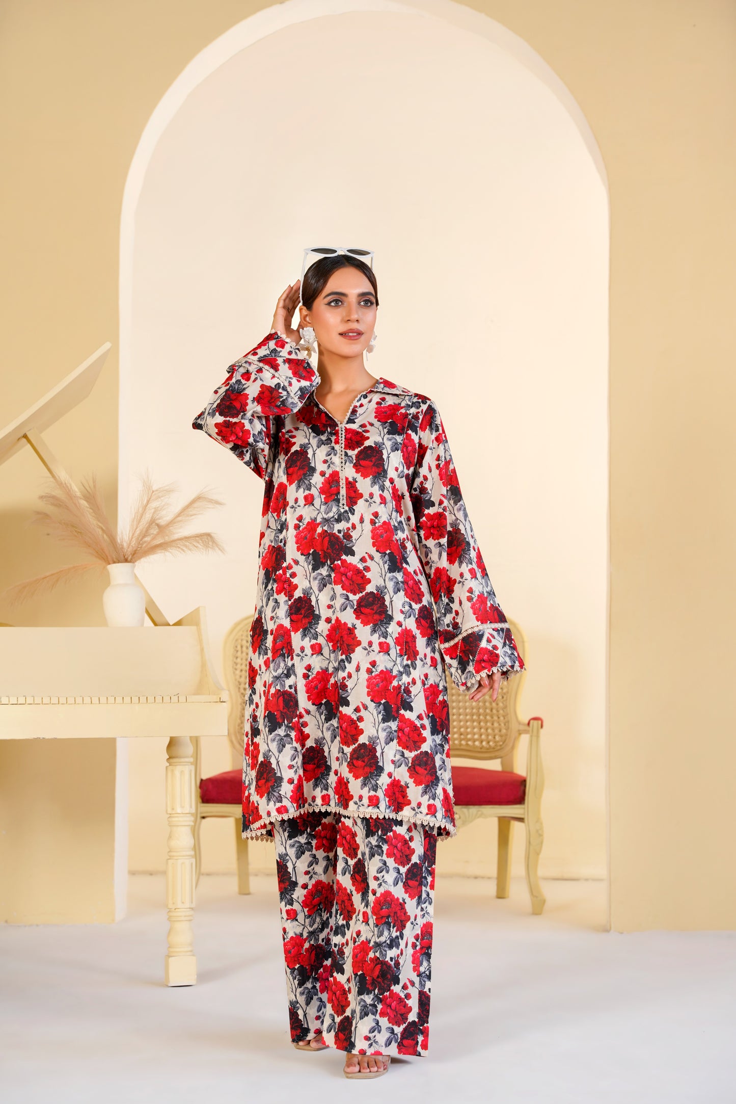 Rs 6000 Aneelas Stitched Lawn Printed 2pc Same Printed Trouser [SPR-26-56-A] [Dispatch Time 2 Months]