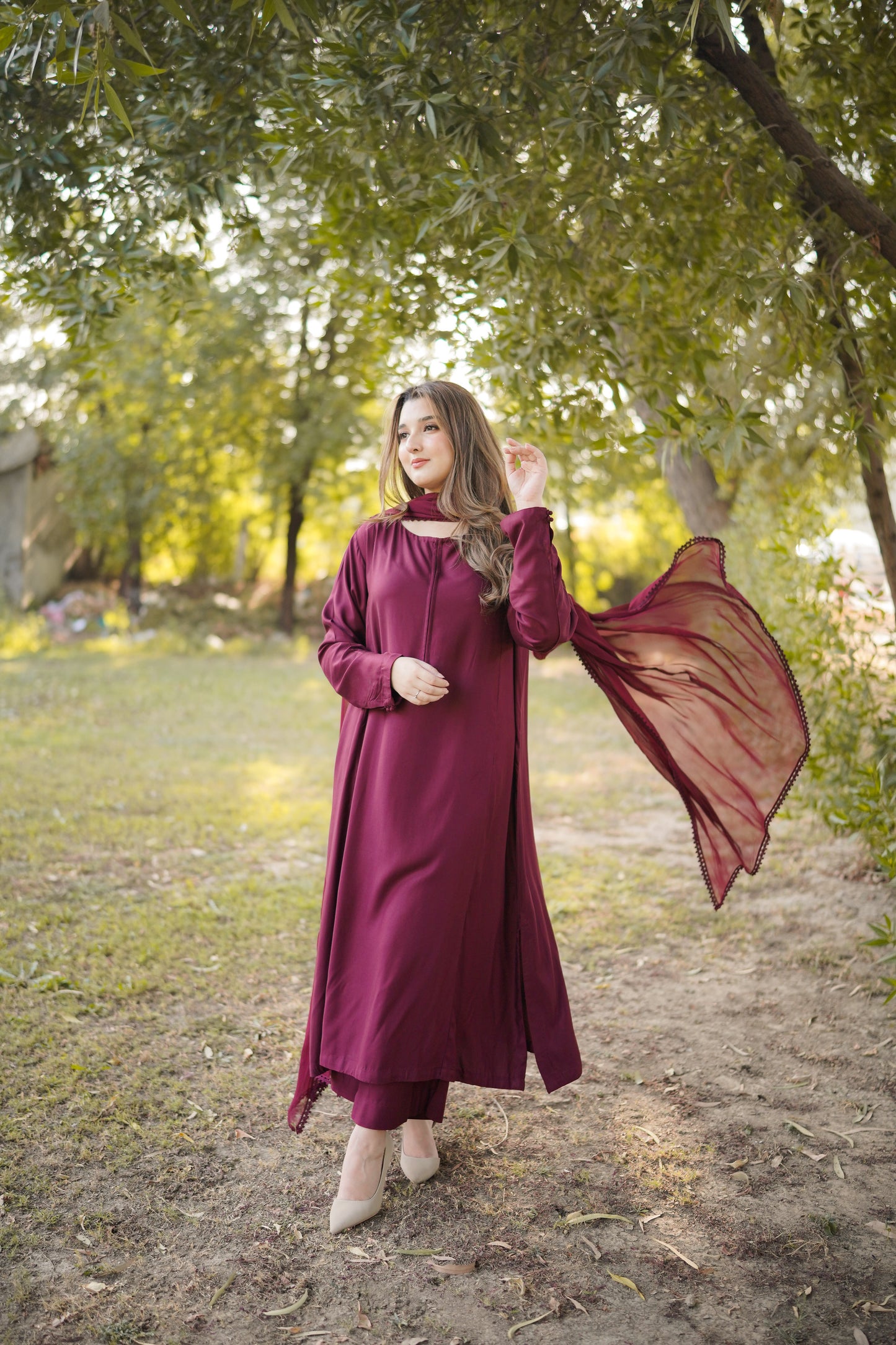 Rs 4800 Aneelas Stitched Twill Shirt Trouser [TW-01] [Dispatch Time 1 Month]