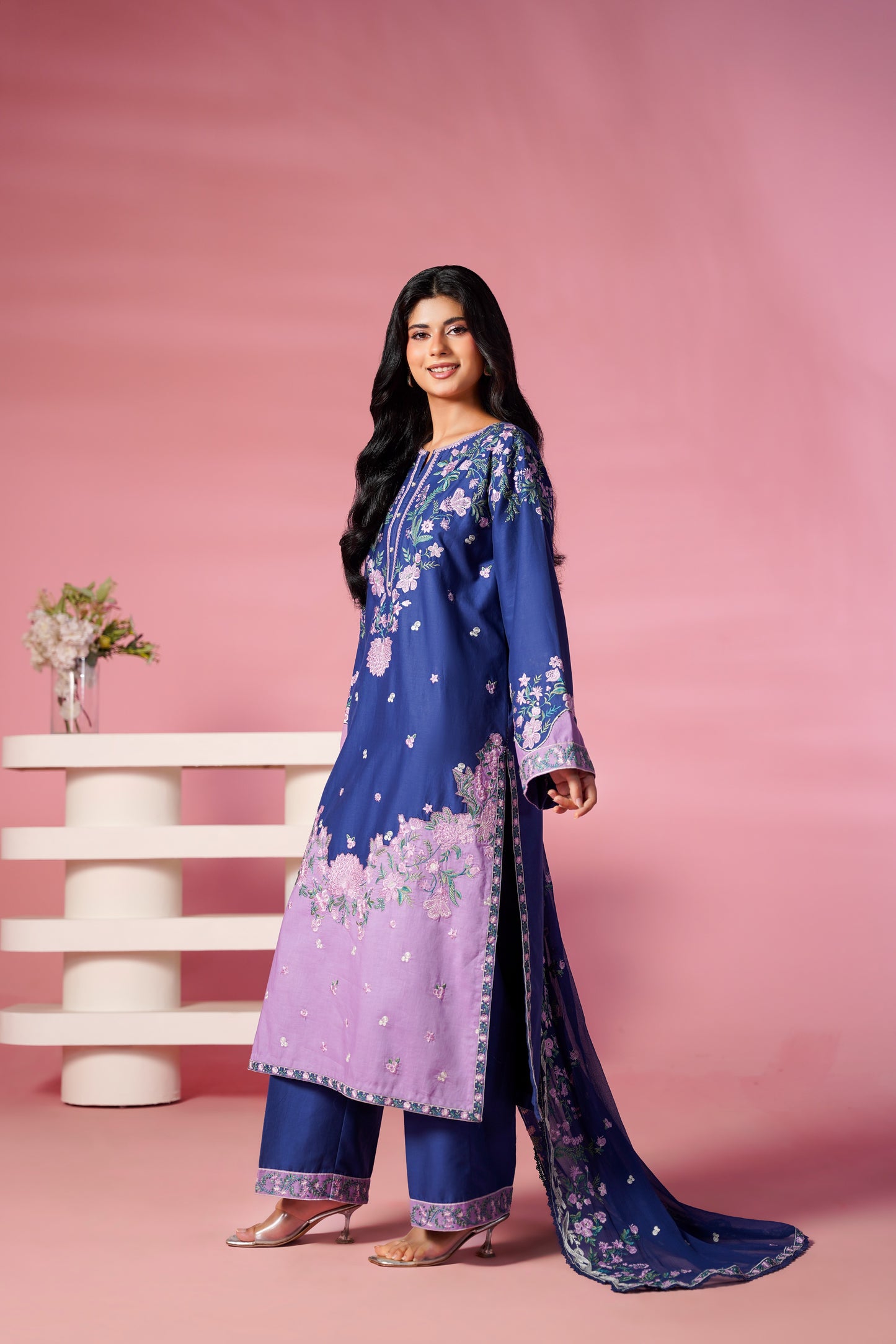 Rs 14450 Aneelas Stitched Lawn Emb 3pc Chiffon Duppata [LUX-26-109] [Dispatch Time 2 Months]