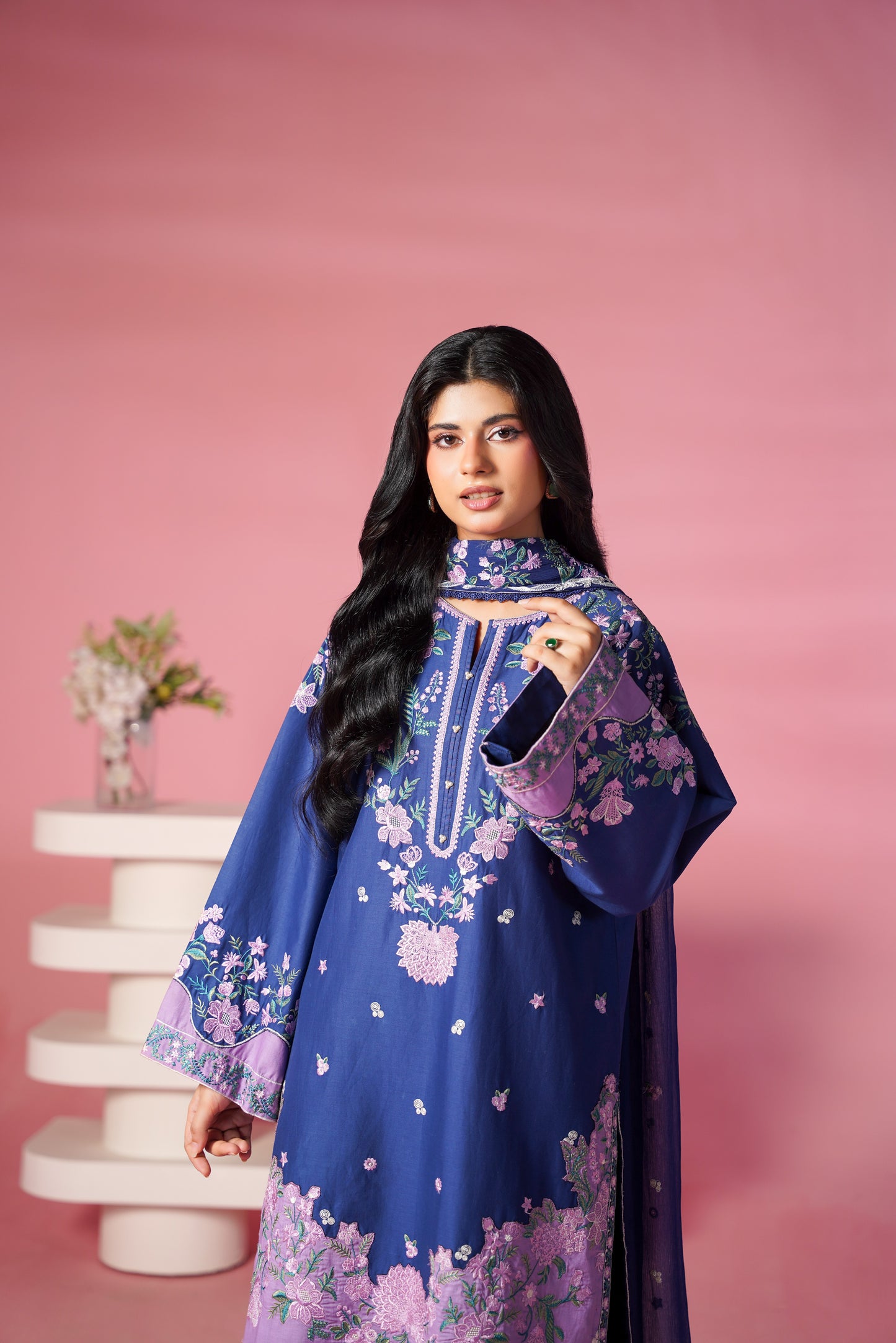 Rs 14450 Aneelas Stitched Lawn Emb 3pc Chiffon Duppata [LUX-26-109] [Dispatch Time 2 Months]