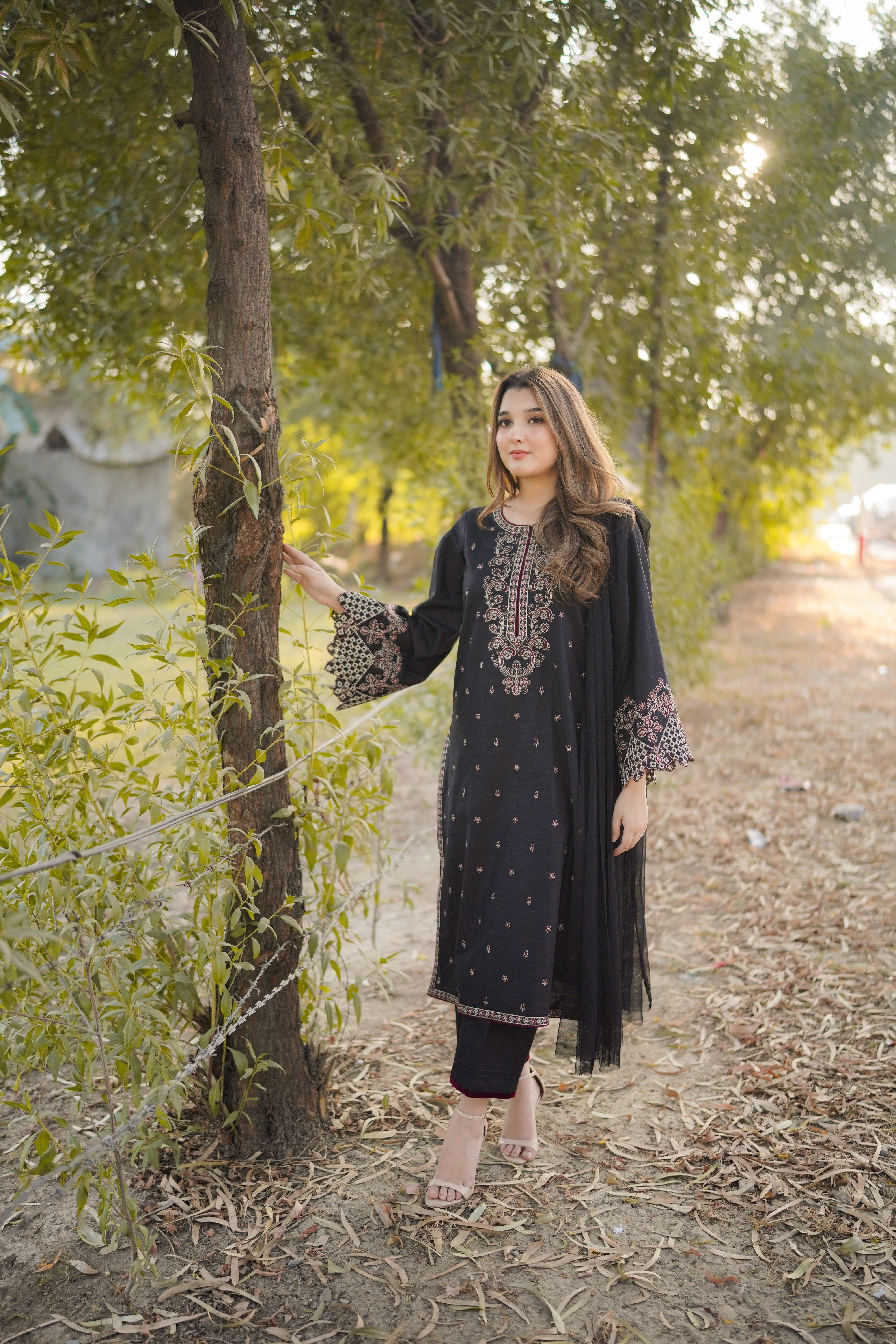 Rs 6500 Aneelas Stitched Khadar Emb Shirt Trouser [WLUX-08] [Dispatch Time 2 Months]