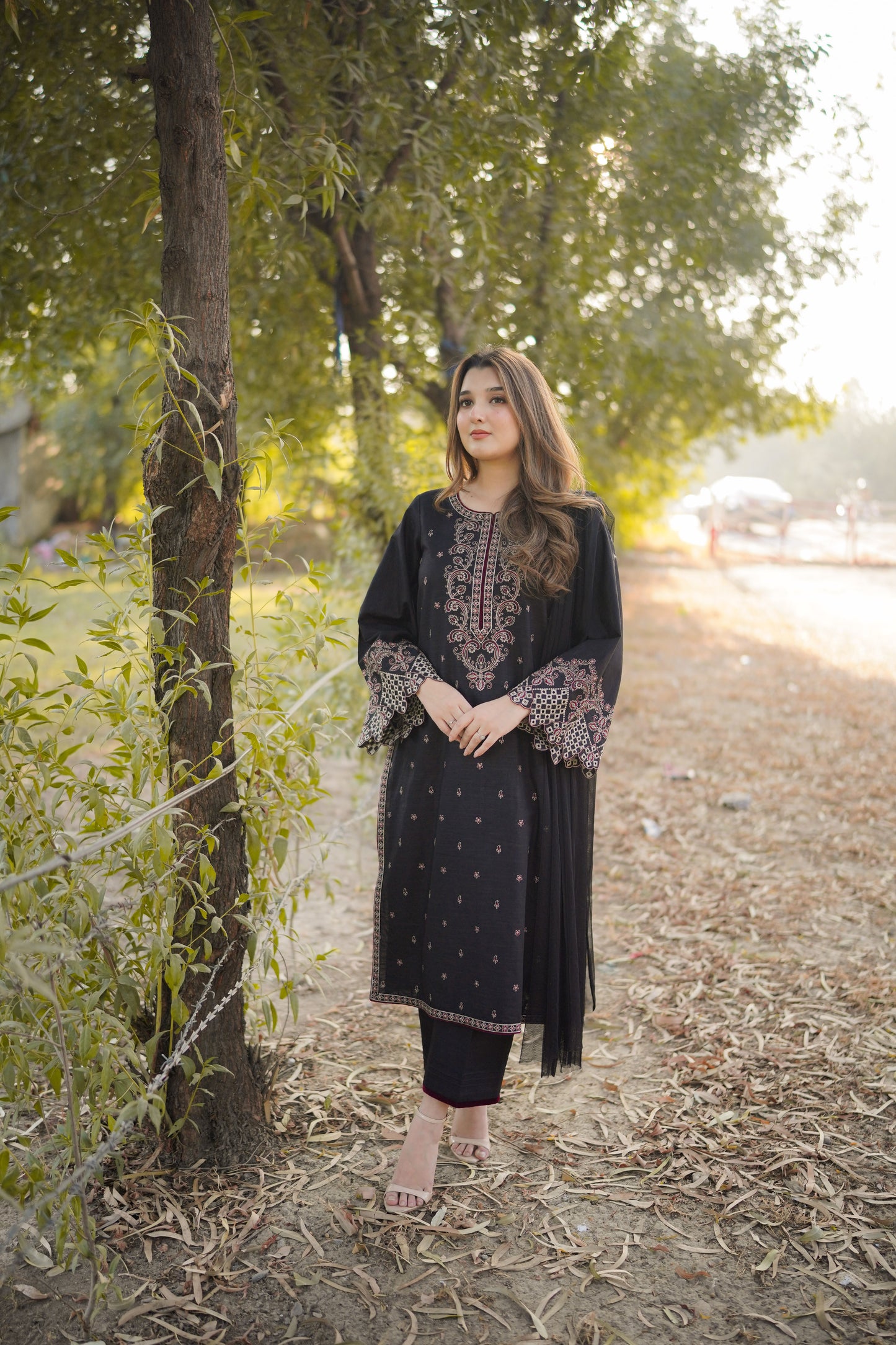 Rs 6500 Aneelas Stitched Khadar Emb Shirt Trouser [WLUX-08] [Dispatch Time 2 Months]