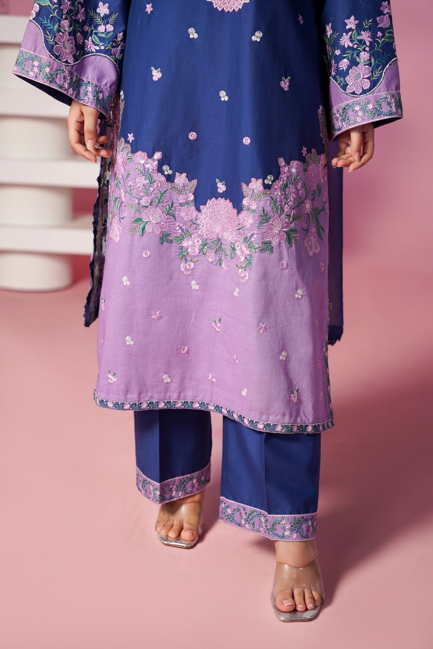Rs 14450 Aneelas Stitched Lawn Emb 3pc Chiffon Duppata [LUX-26-109] [Dispatch Time 2 Months]