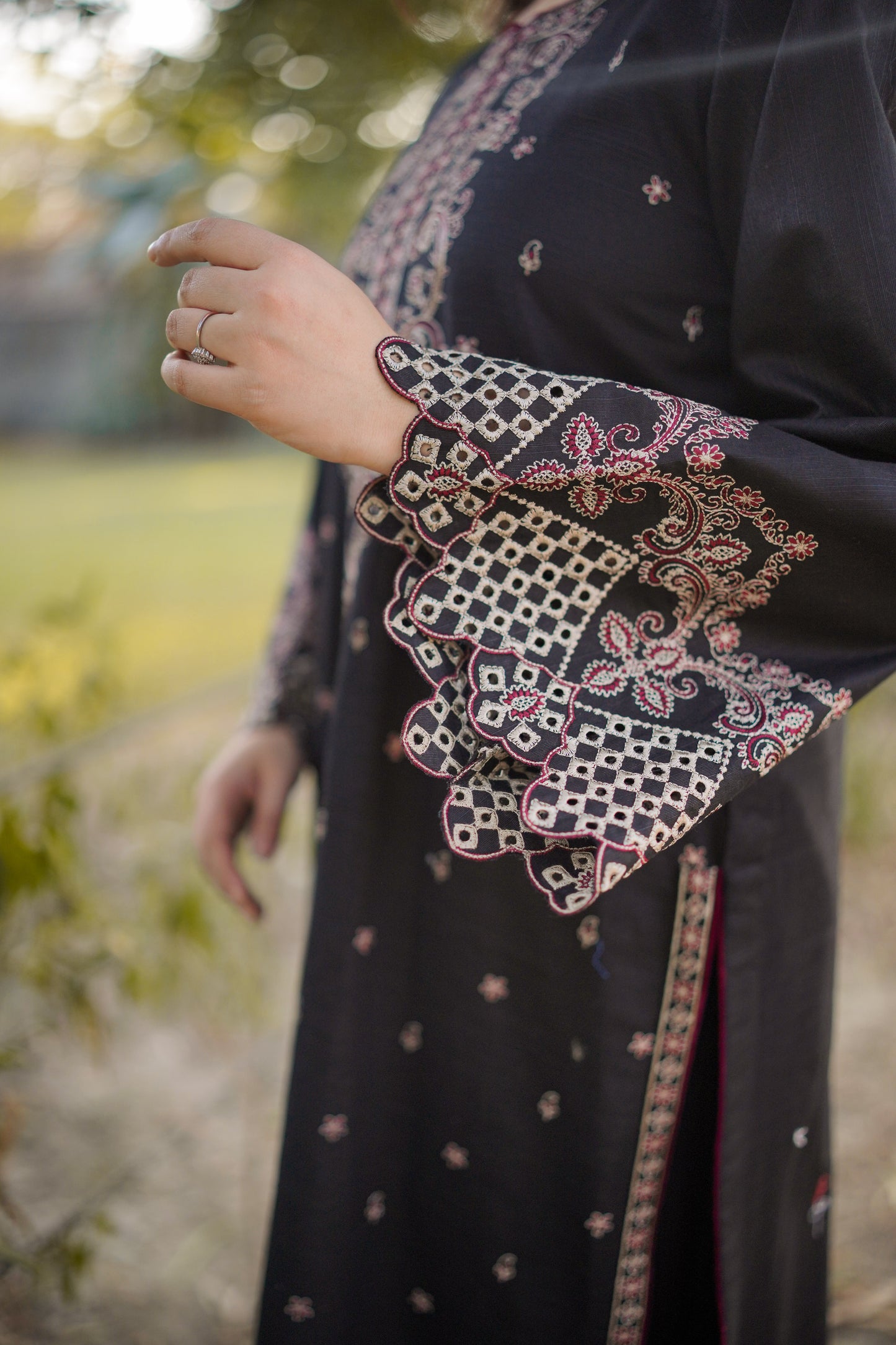 Rs 6500 Aneelas Stitched Khadar Emb Shirt Trouser [WLUX-08] [Dispatch Time 2 Months]