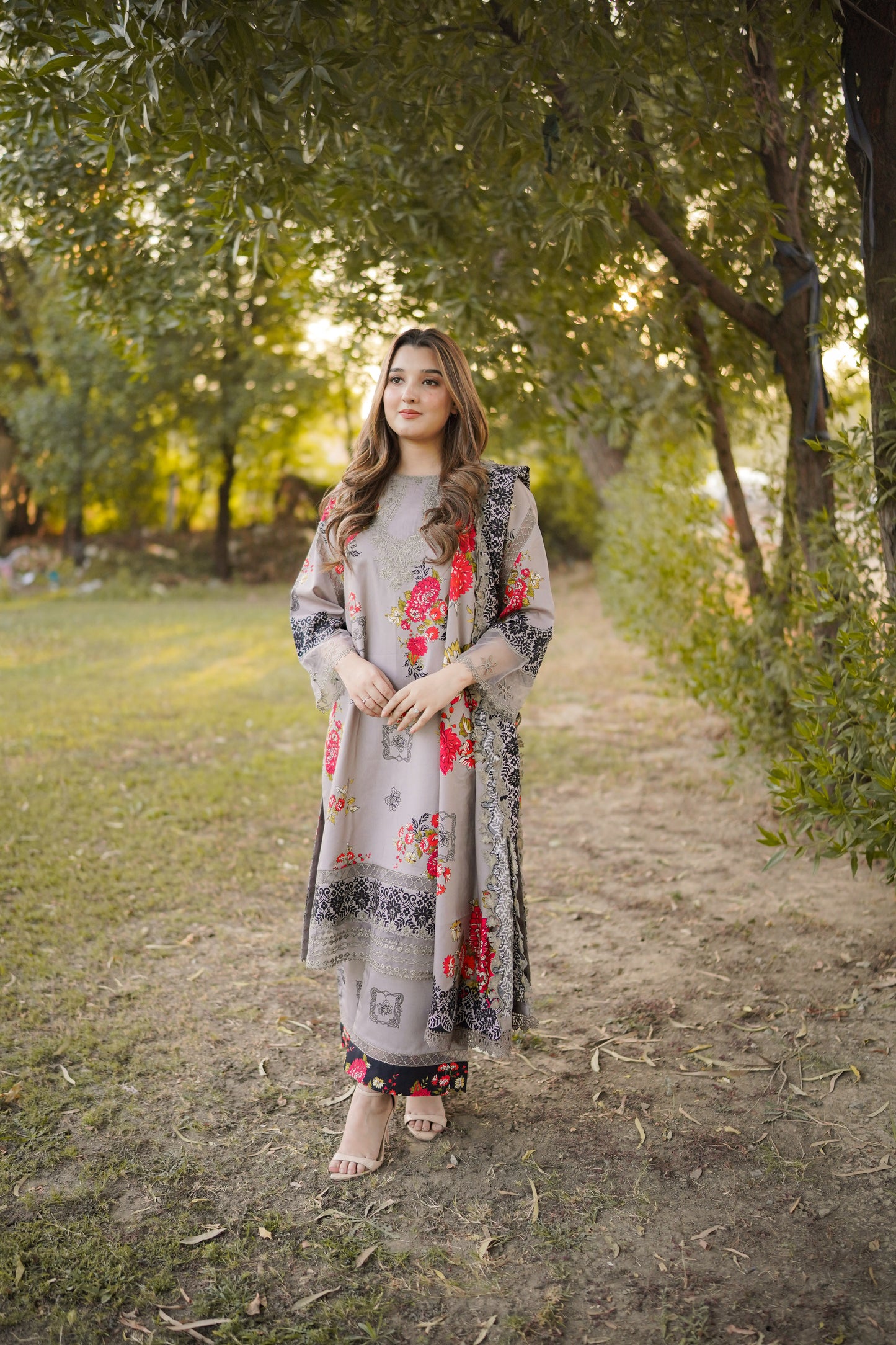 Rs 9500 Aneelas Stitched Staple Linen Emb 3pc [WPR-32] [Dispatch Time 2 Months]