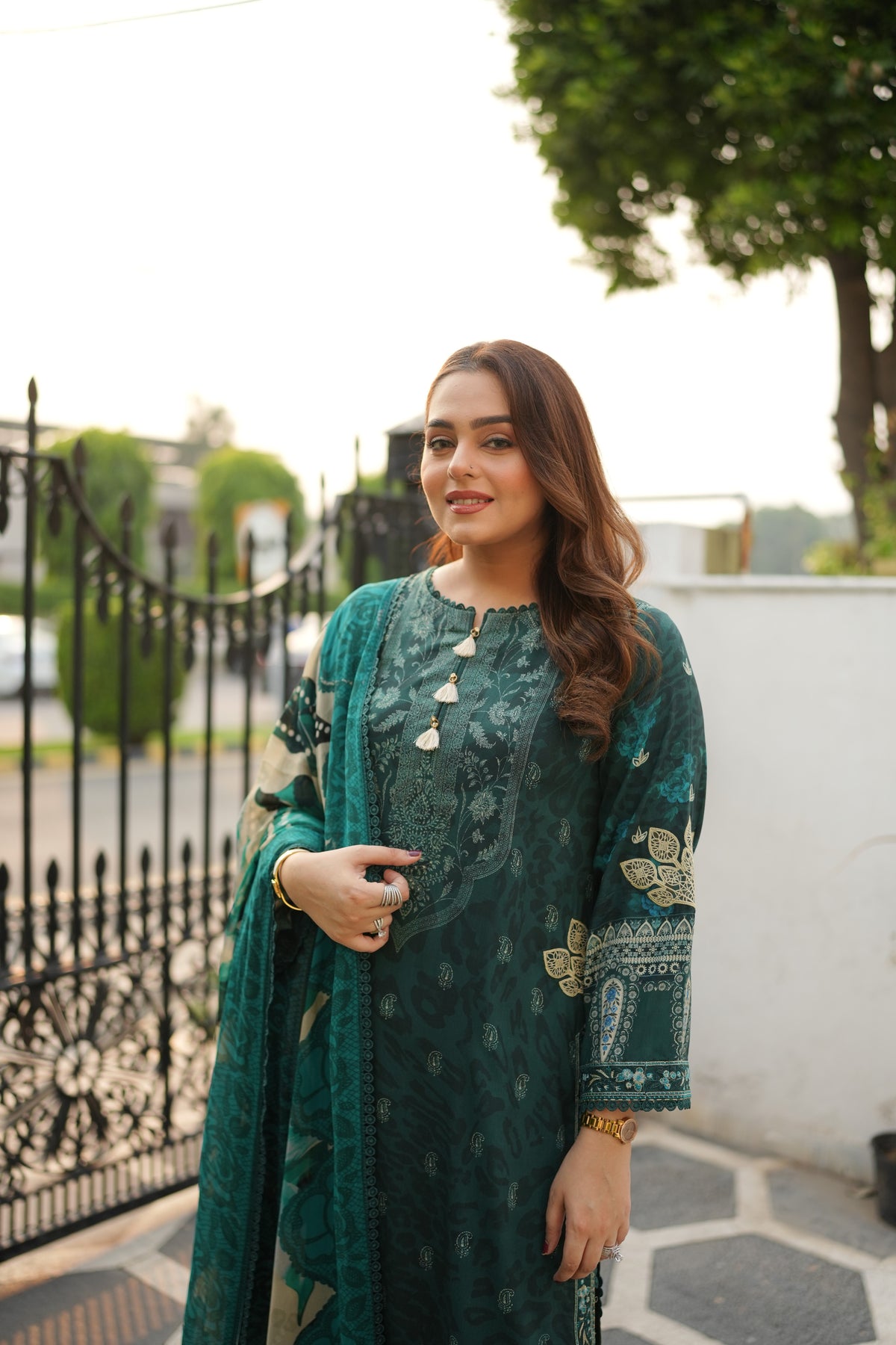 Aneelas Viscose Print Emb 3pc Viscose Duppata [VC-26-15-A] [Dispatch Time 2.5 Months]