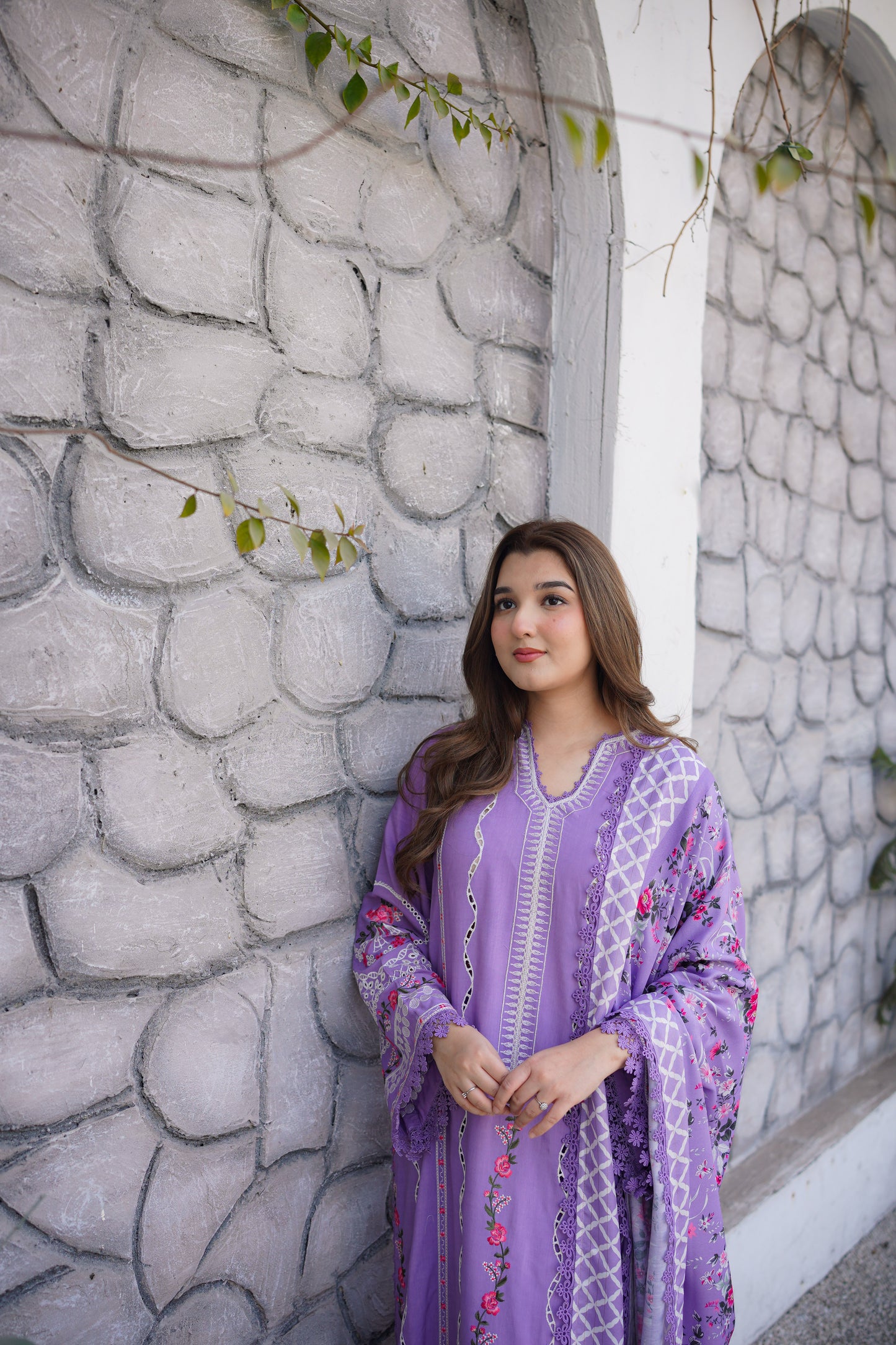 Rs 13500 Aneelas Stitched Cotton Satin Emb 3pc [CT-02] [Dispatch Time 2.5 Months]