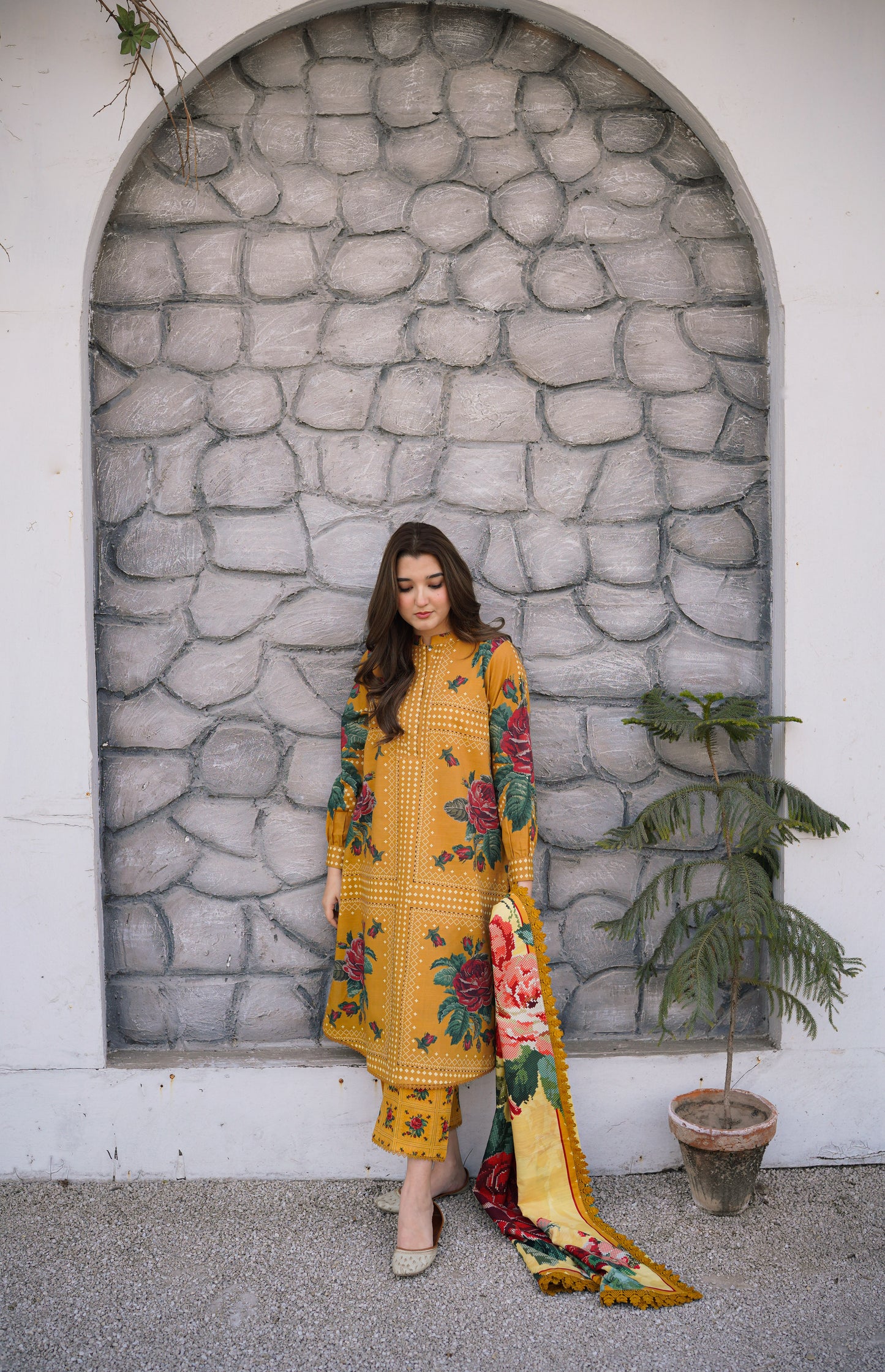 Rs 6500 Aneelas Stitched Khadar Printed 3pc [WPR-33] [Dispatch Time 2 Months]