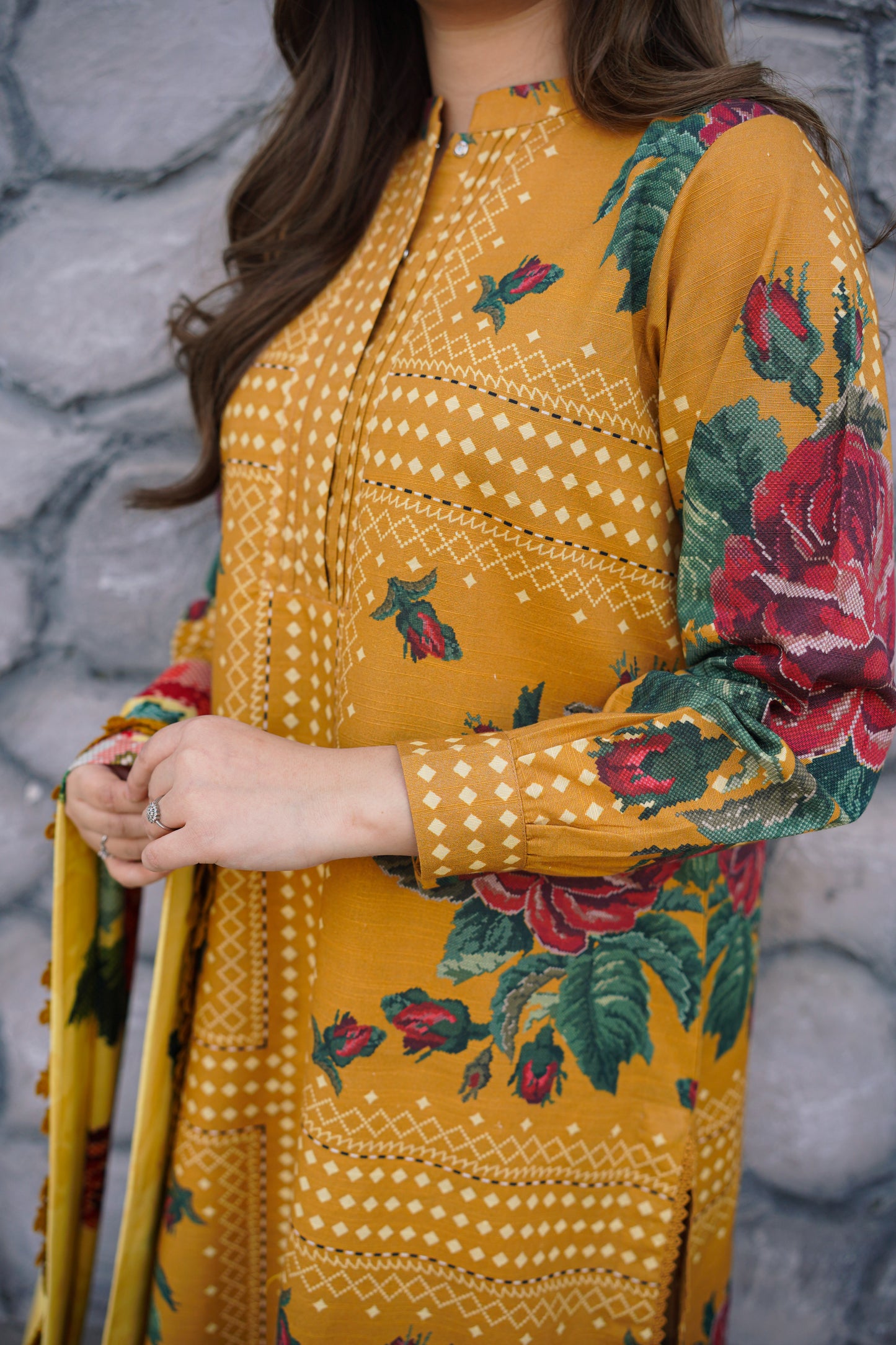 Rs 6500 Aneelas Stitched Khadar Printed 3pc [WPR-33] [Dispatch Time 2 Months]