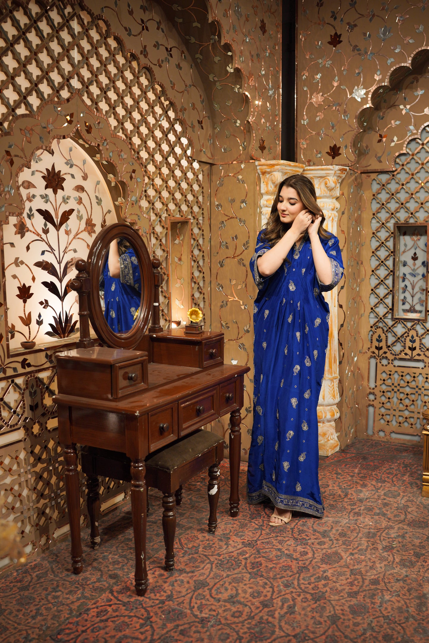 Rs 10500 Aneelas Stitched Raw Silk Emb Kaftan [RS-09] [Dispatch Time 2 Months]