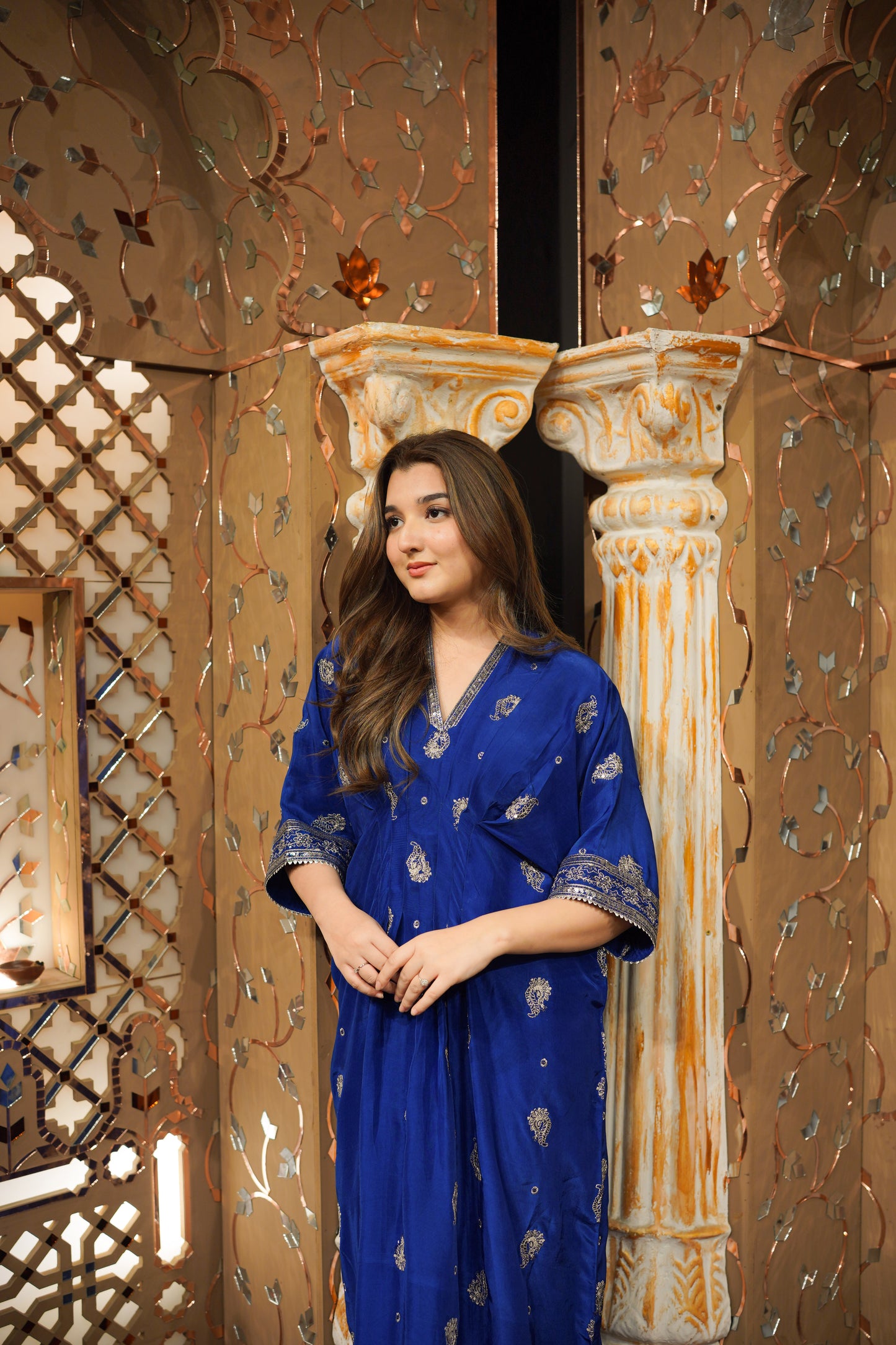 Rs 10500 Aneelas Stitched Raw Silk Emb Kaftan [RS-09] [Dispatch Time 2 Months]
