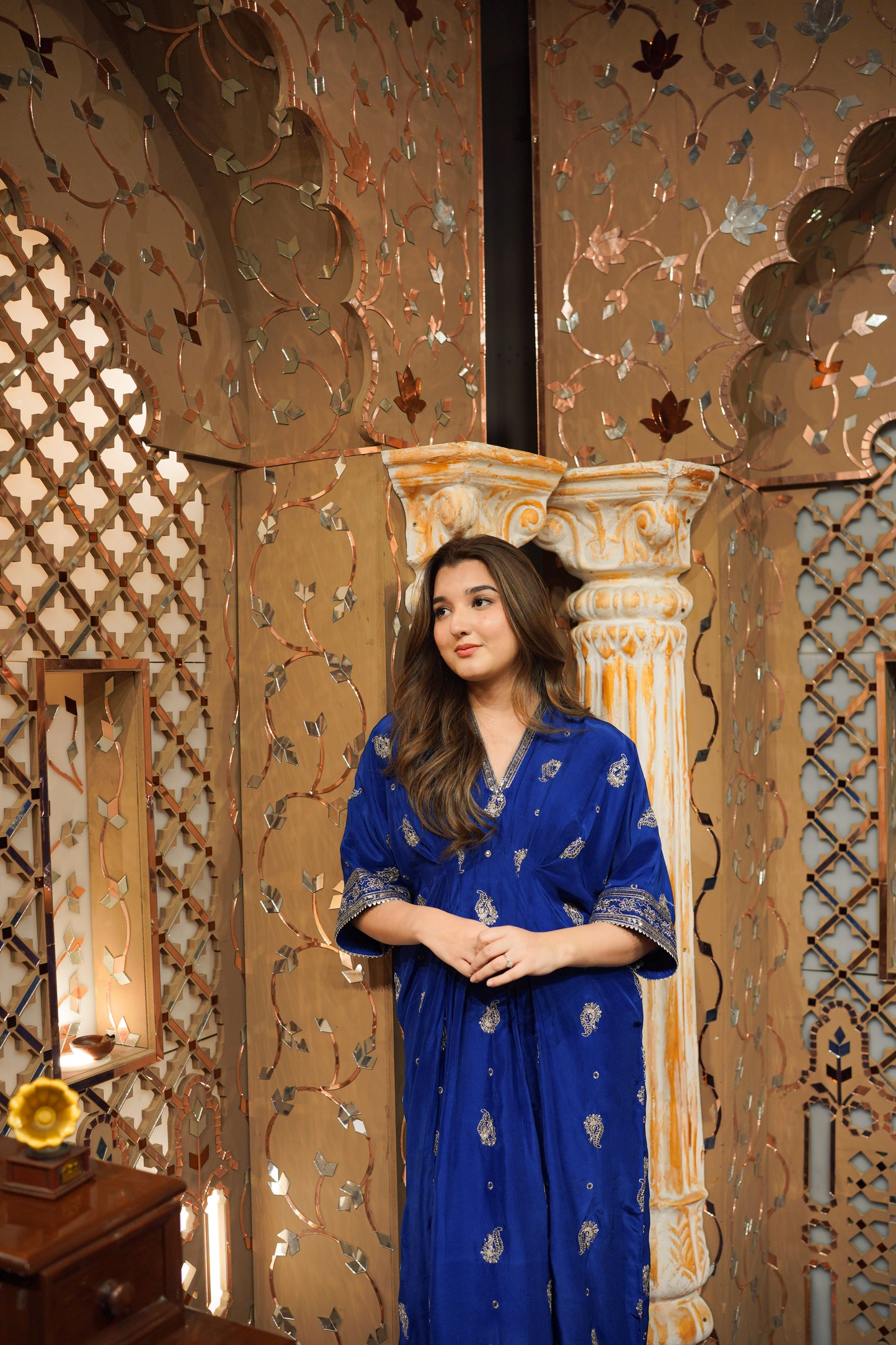 Rs 10500 Aneelas Stitched Raw Silk Emb Kaftan [RS-09] [Dispatch Time 2 Months]