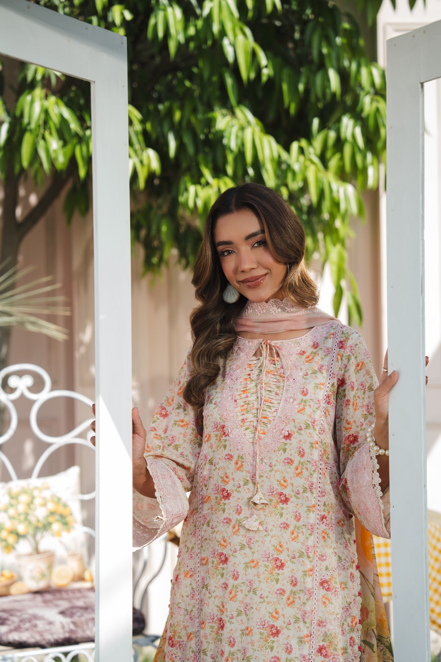 Rs 14500 Aneelas Stitched Print Emb Lawn Print Emb 3pc Chiffon Duppata [SPR-26-38]