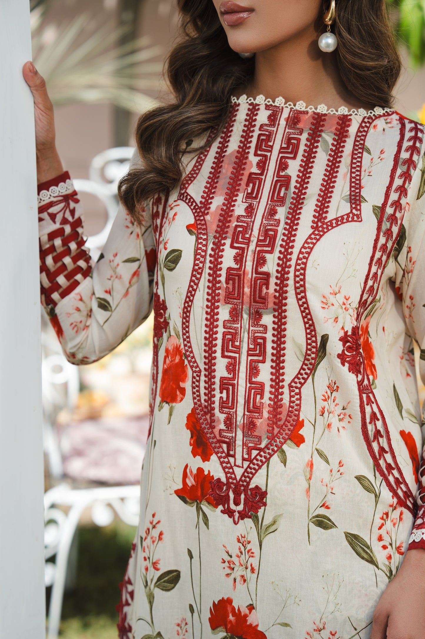Rs 15500 Aneelas Stitched Lawn Print Emb 3pc Chiffon Duppata [SPR-26-33] [Dispatch Time 2.5 Months]