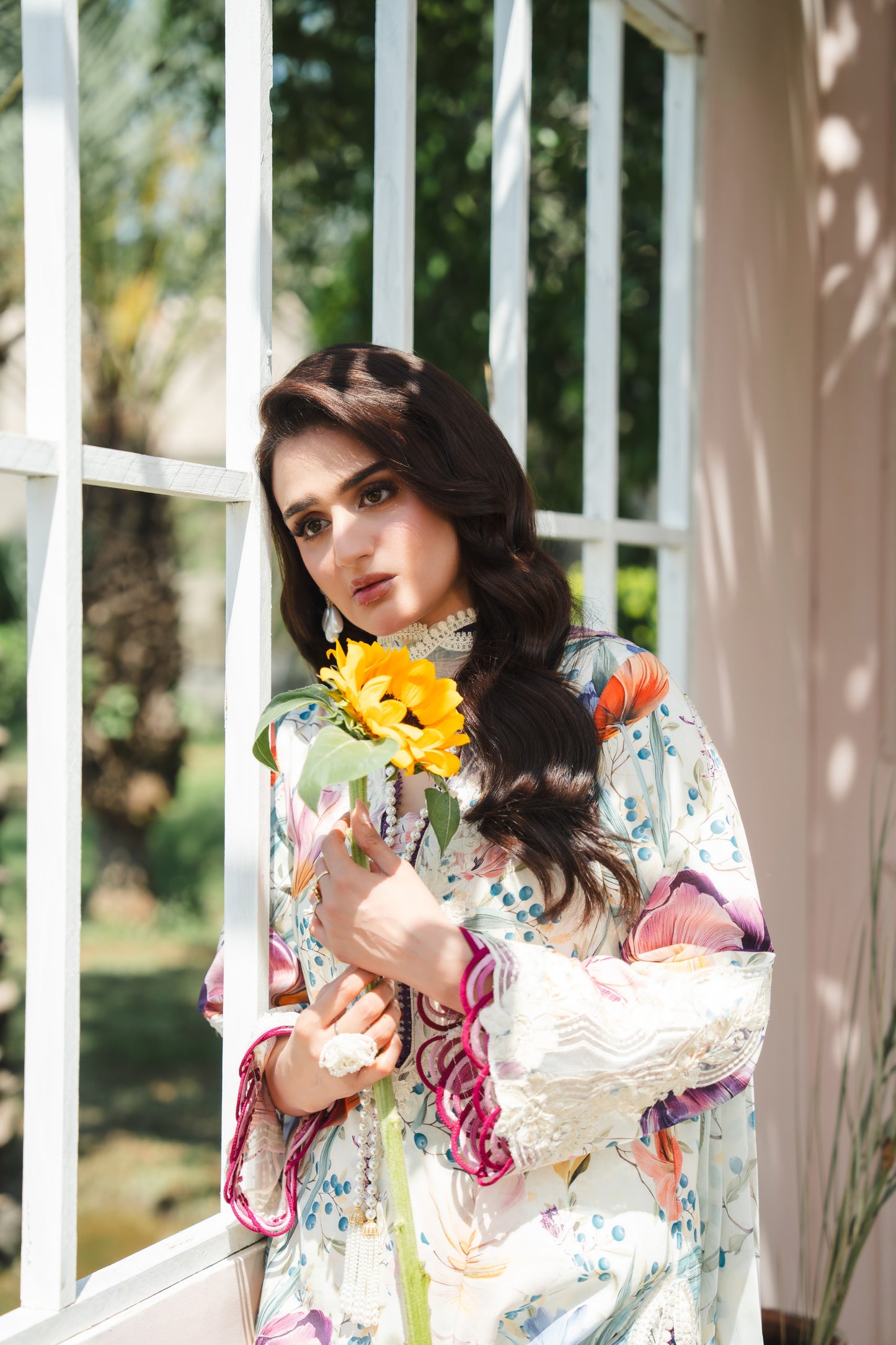 Rs 14500 Aneelas Stitched Lawn Print Emb 3pc Chiffon Duppata [SPR-26-36-A] [Dispatch Time 2 Months]