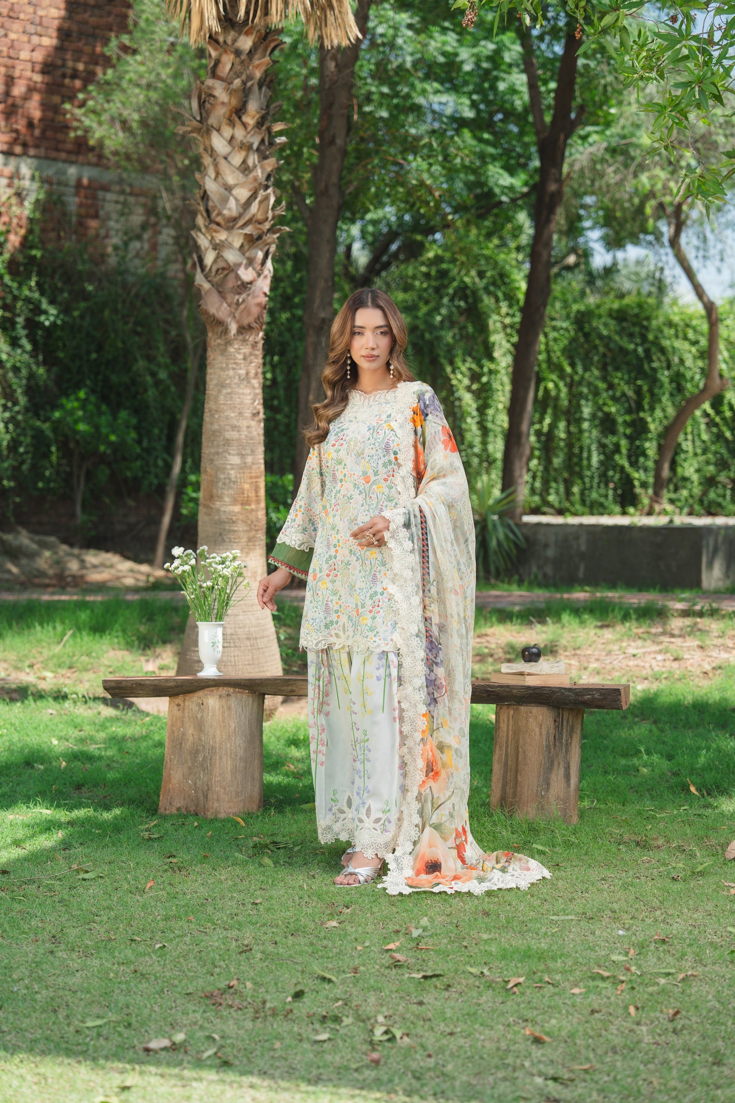 Rs 15450 Aneelas Stitched Print Emb Lawn Print Emb 3pc Chiffon Duppata [SPR-26-37-A] [Dispatch Time 2.5 Months]