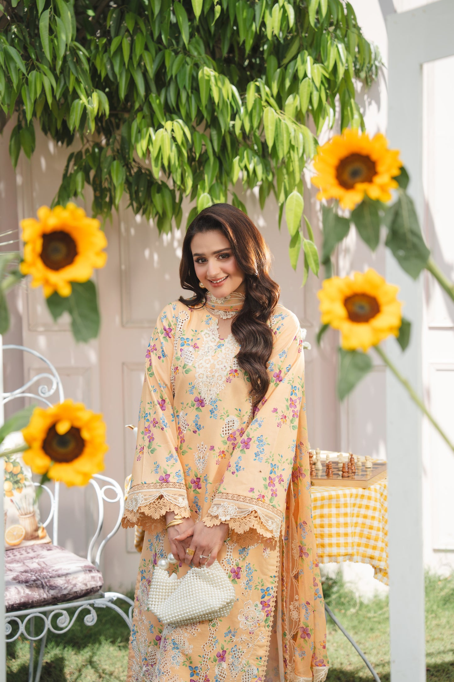 Rs 14000 Aneelas Stitched Lawn Print Emb 3pc Chiffon Duppata [SPR-26-41-A] [Dispatch Time 2 Months]