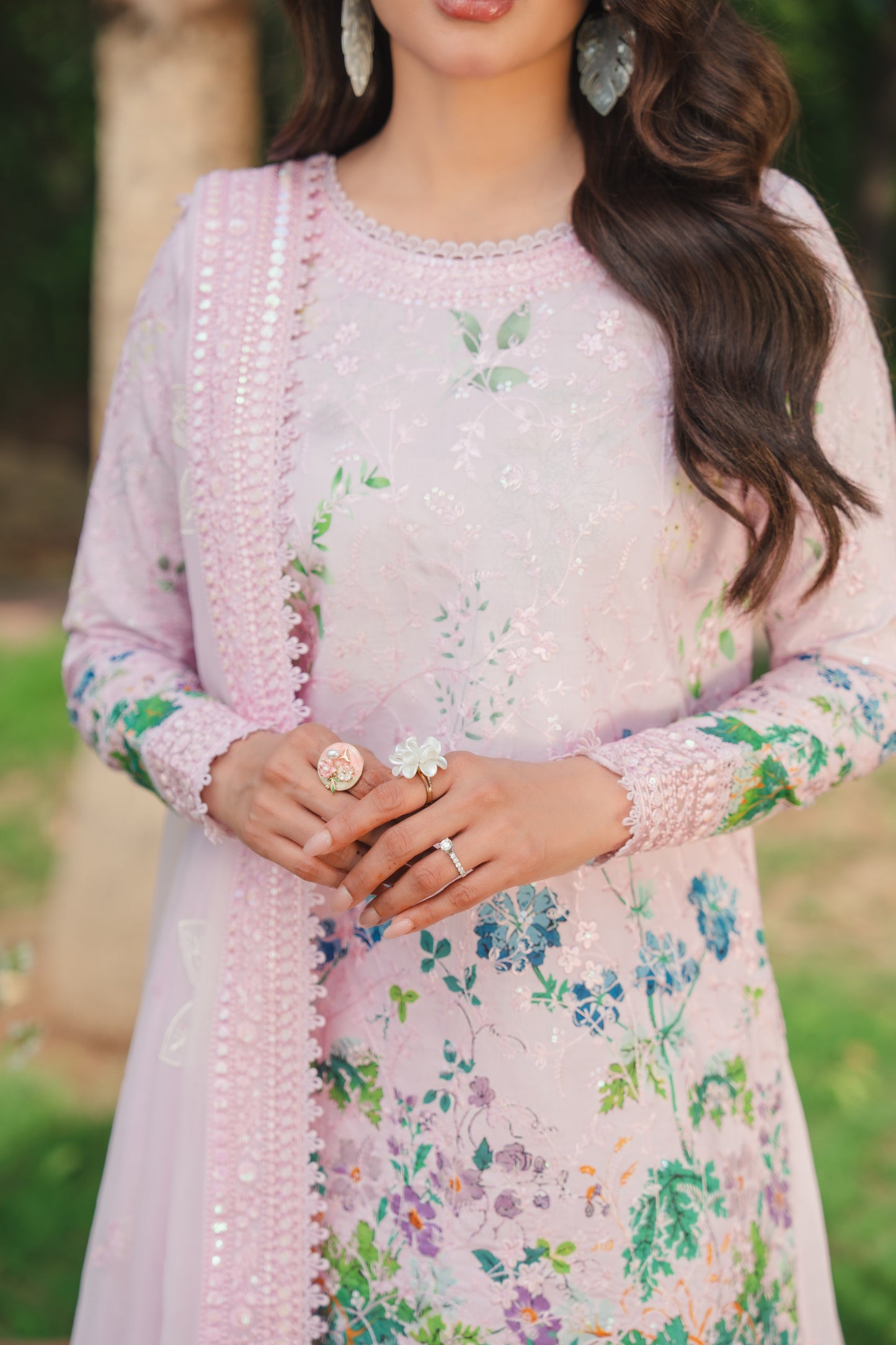 Rs 15500 Aneelas Stitched Print Heavy Emb Shirt Farshi Shalwar Emb Chiffon Duppata 3pc [SPR-26-78-A] [Dispatch Time 2 Months]