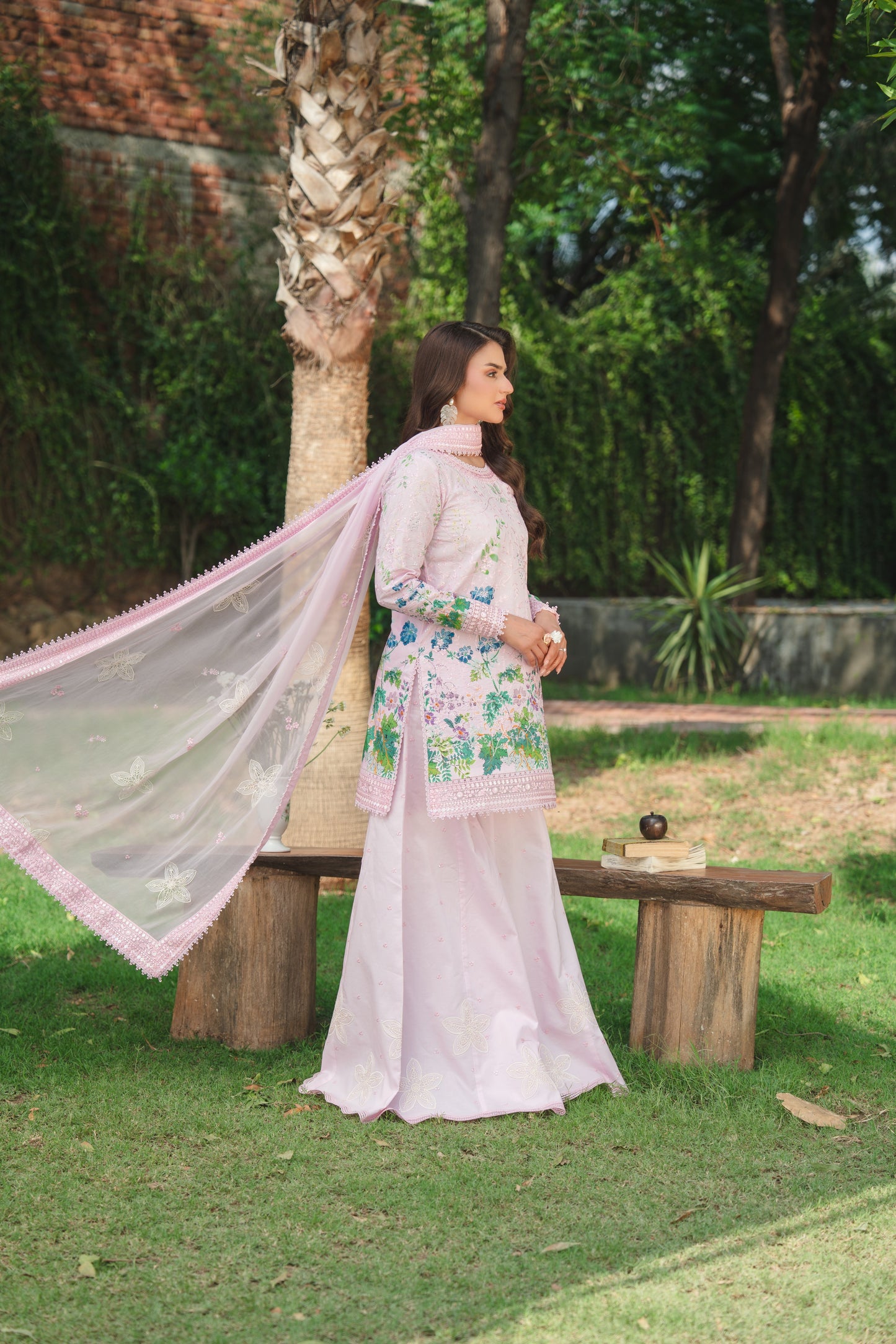 Rs 15500 Aneelas Stitched Print Heavy Emb Shirt Farshi Shalwar Emb Chiffon Duppata 3pc [SPR-26-78-A] [Dispatch Time 2 Months]