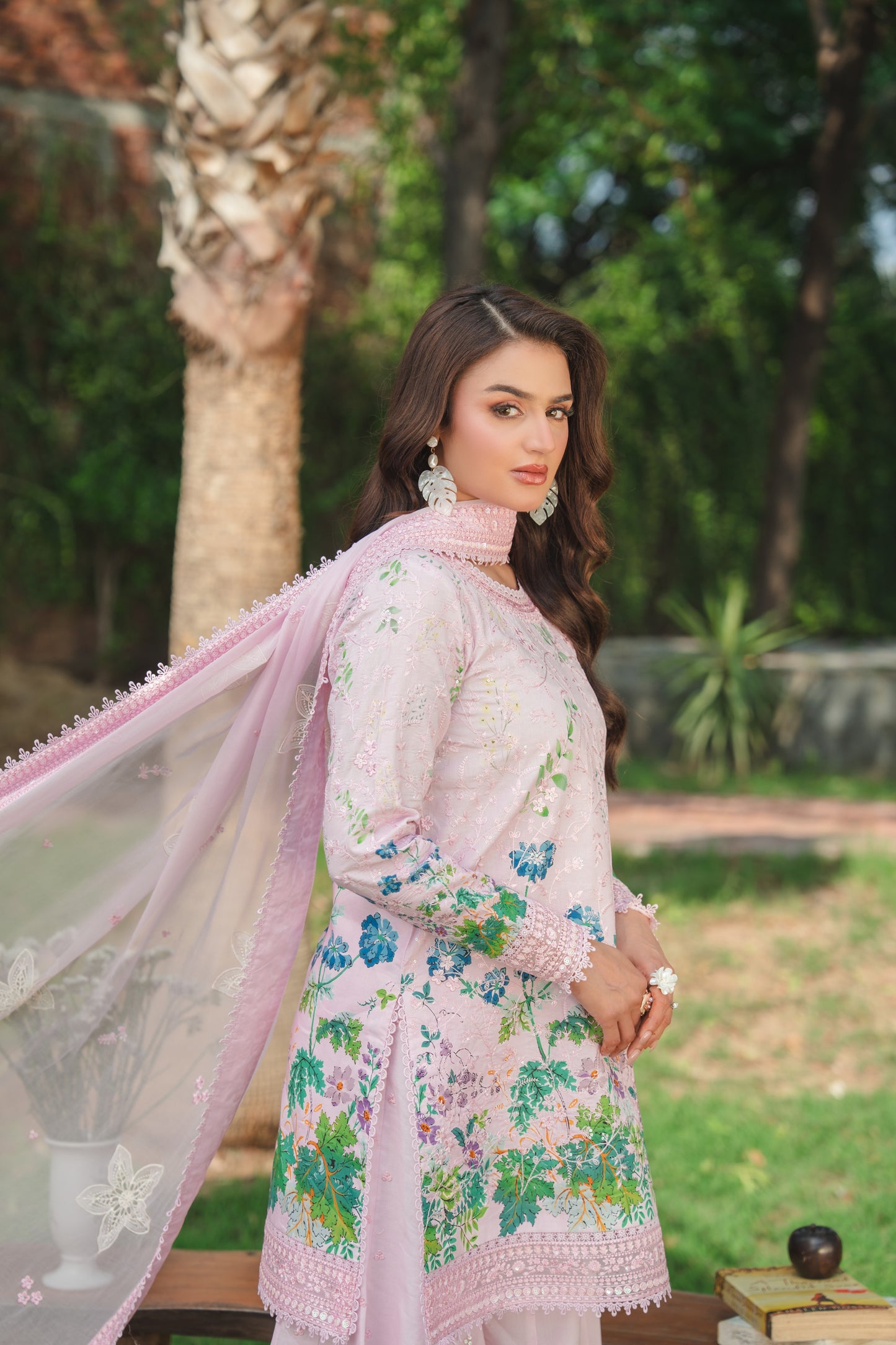 Rs 15500 Aneelas Stitched Print Heavy Emb Shirt Farshi Shalwar Emb Chiffon Duppata 3pc [SPR-26-78-A] [Dispatch Time 2 Months]