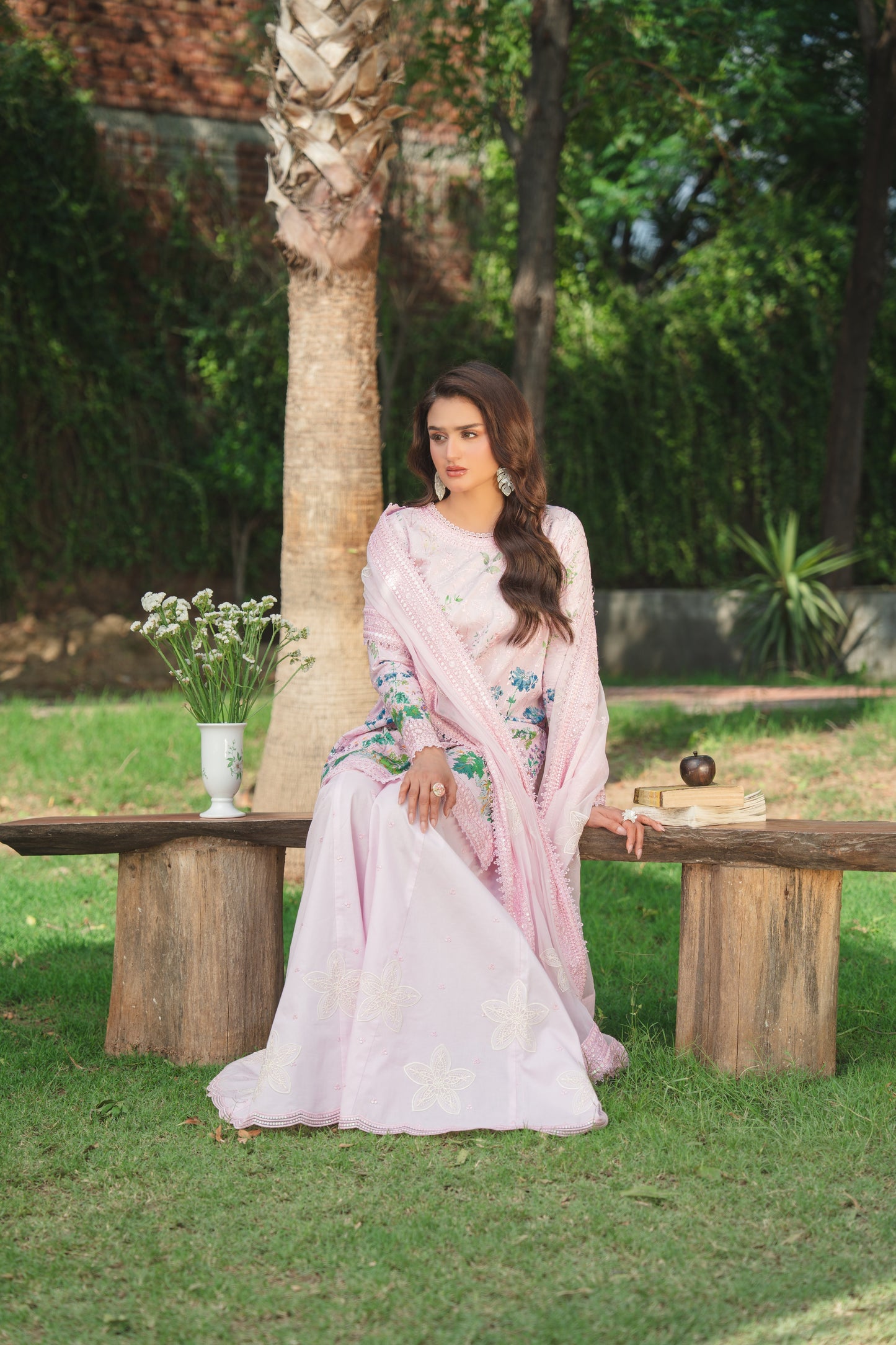 Rs 18000 Aneelas Stitched Print Heavy Emb Shirt Sharara Emb Chiffon Duppata 3pc [SPR-26-78-B] [Dispatch Time 2 Months]