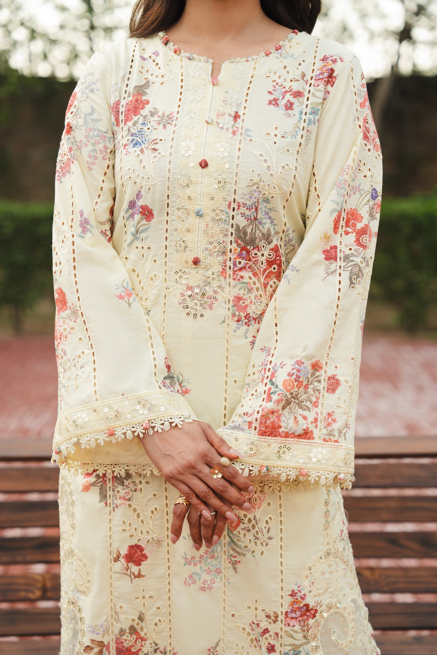 Rs 14950 Aneelas Stitched Print Emb Lawn 3pc Chiffon Duppata [SPR-26-46-A] [Dispatch Time 2.5 Months]