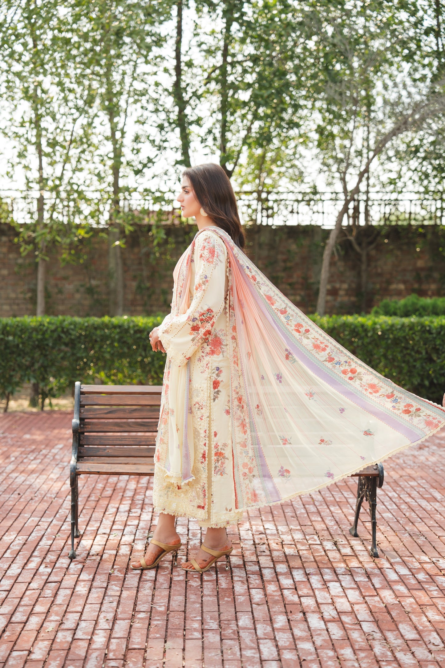 Rs 14950 Aneelas Stitched Print Emb Lawn 3pc Chiffon Duppata [SPR-26-46-A] [Dispatch Time 2.5 Months]